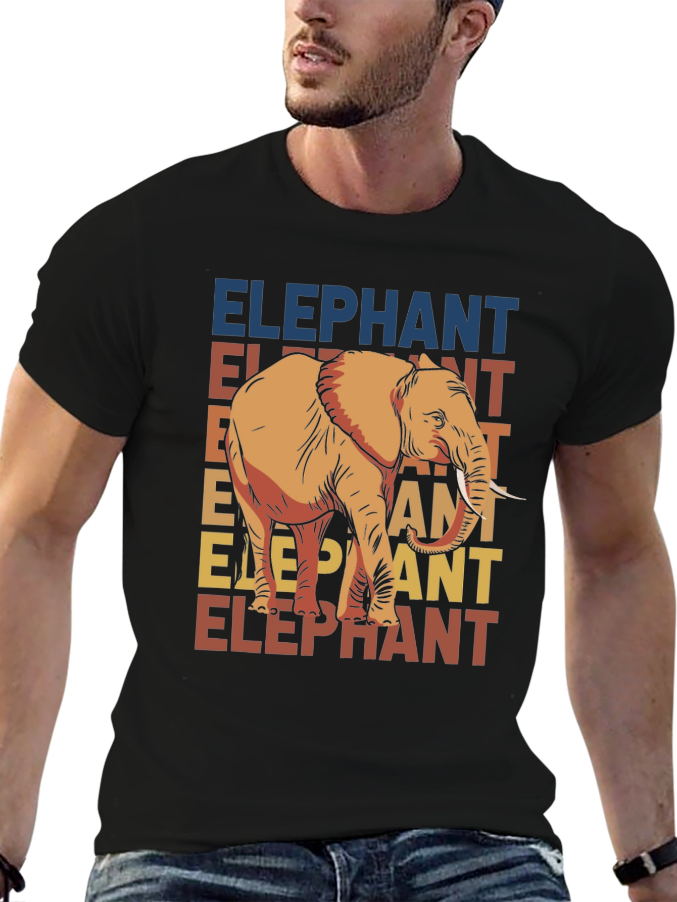 Elephant Graphic Tee - Retro Style