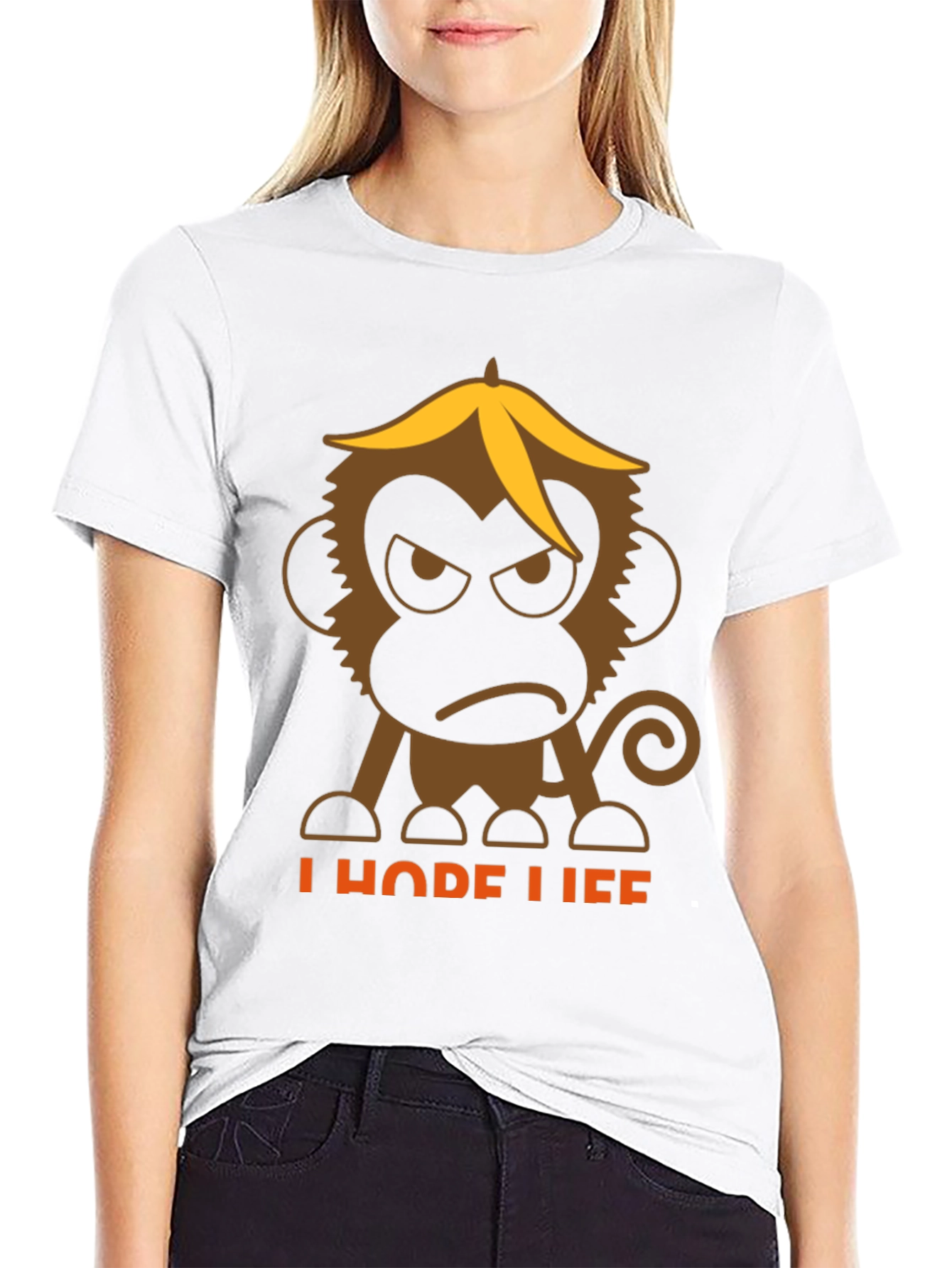 Grumpy Monkey Banana Peel T-Shirt - I Hope Life