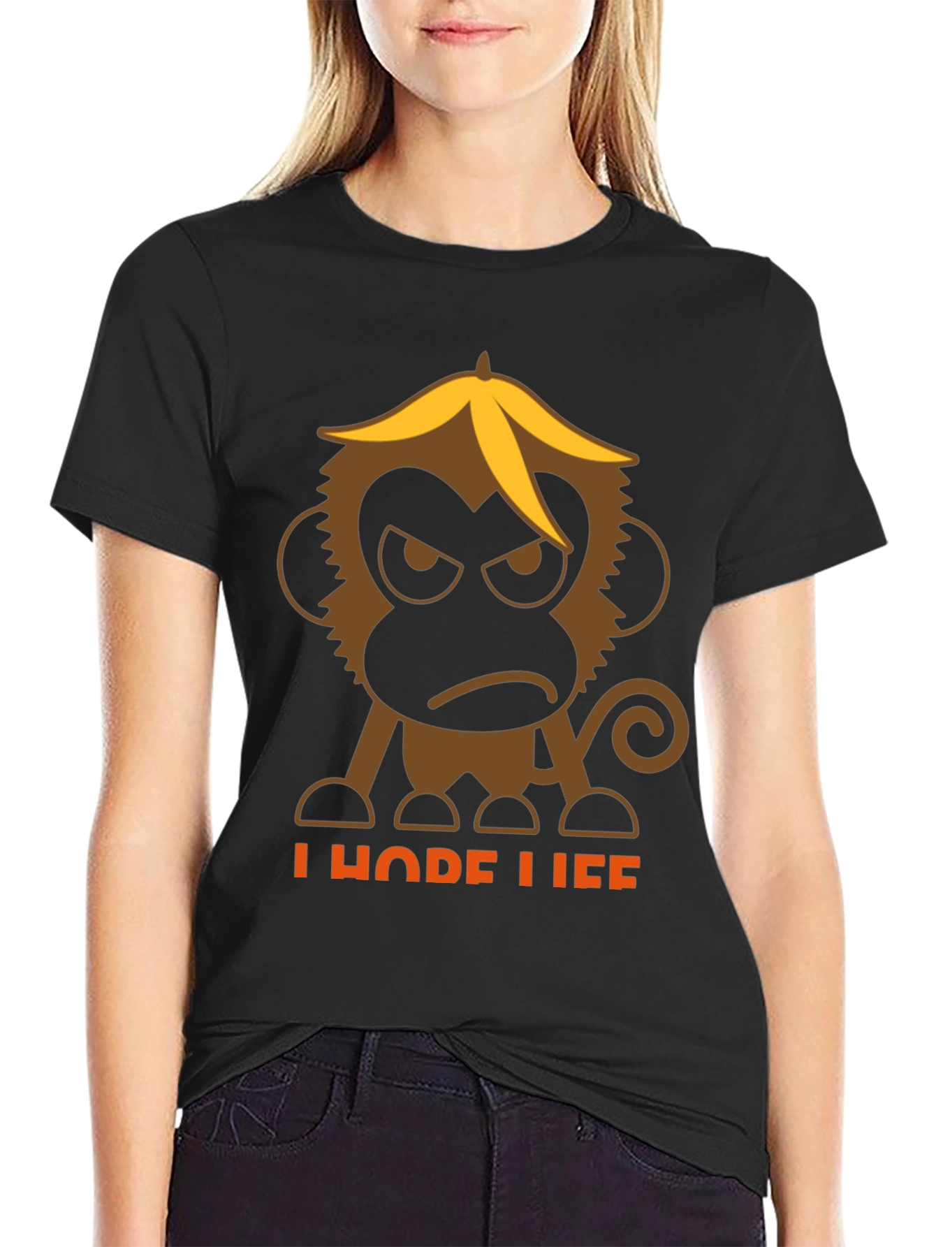 Grumpy Monkey Banana Peel T-Shirt - I Hope Life