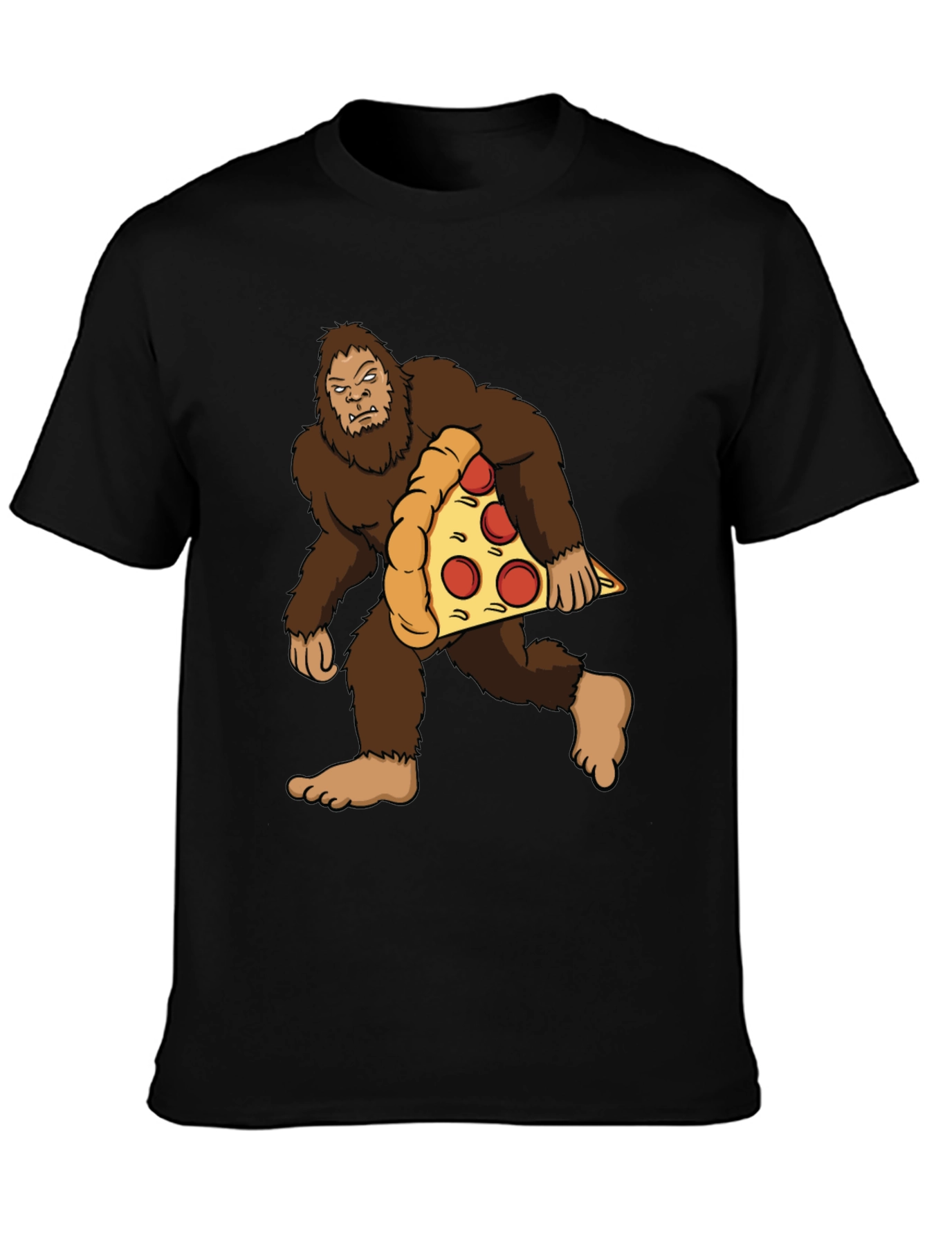Bigfoot Pizza Graphic Tee - Black