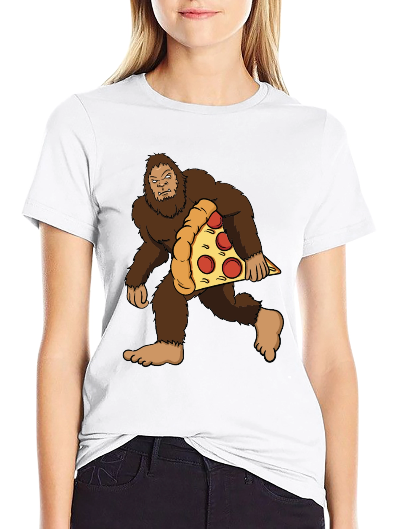 Bigfoot Pizza Graphic Tee - Black