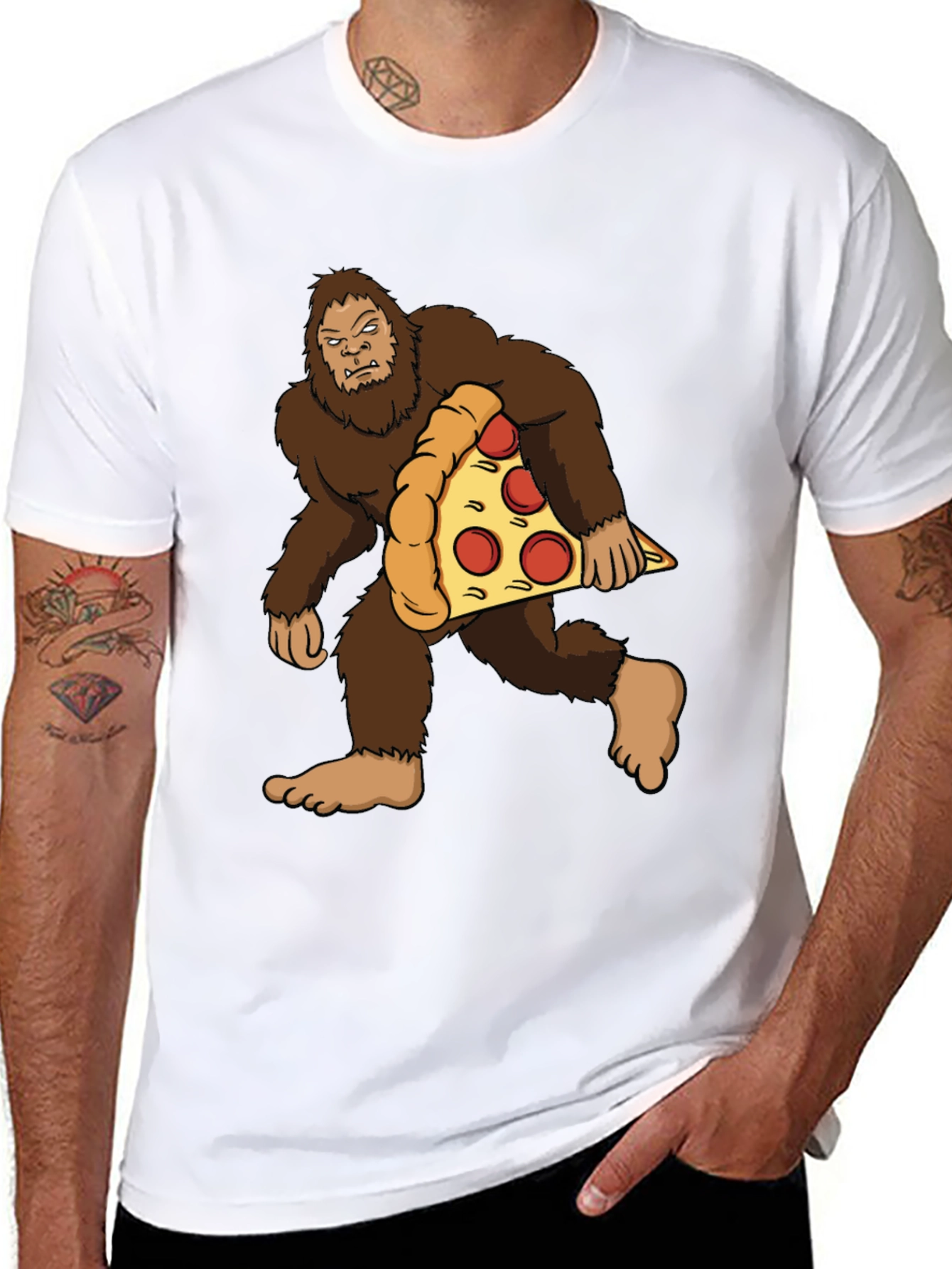 Bigfoot Pizza Graphic Tee - Black