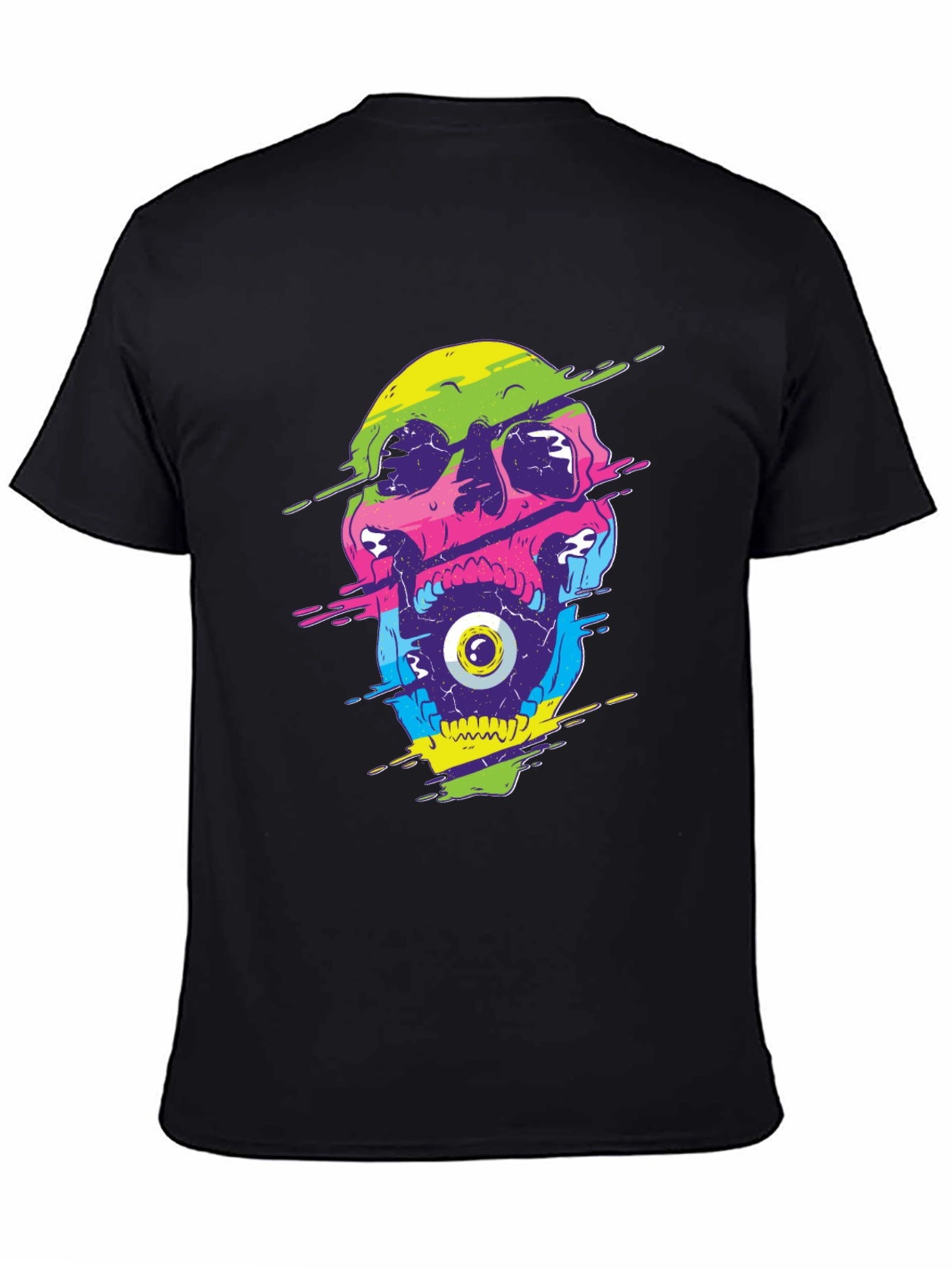 Glitch Skull Graphic Tee - Bold and Unique