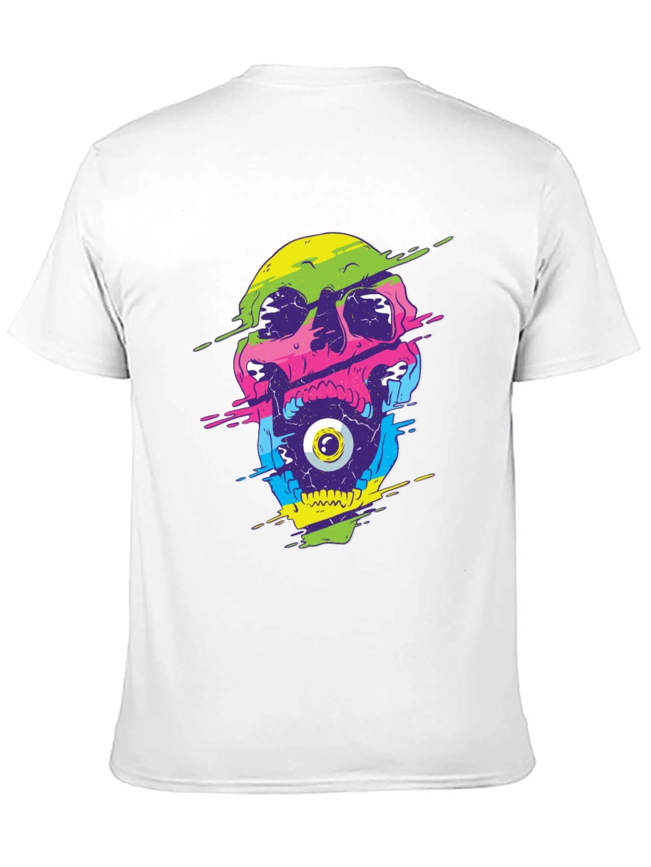 Glitch Skull Graphic Tee - Bold and Unique