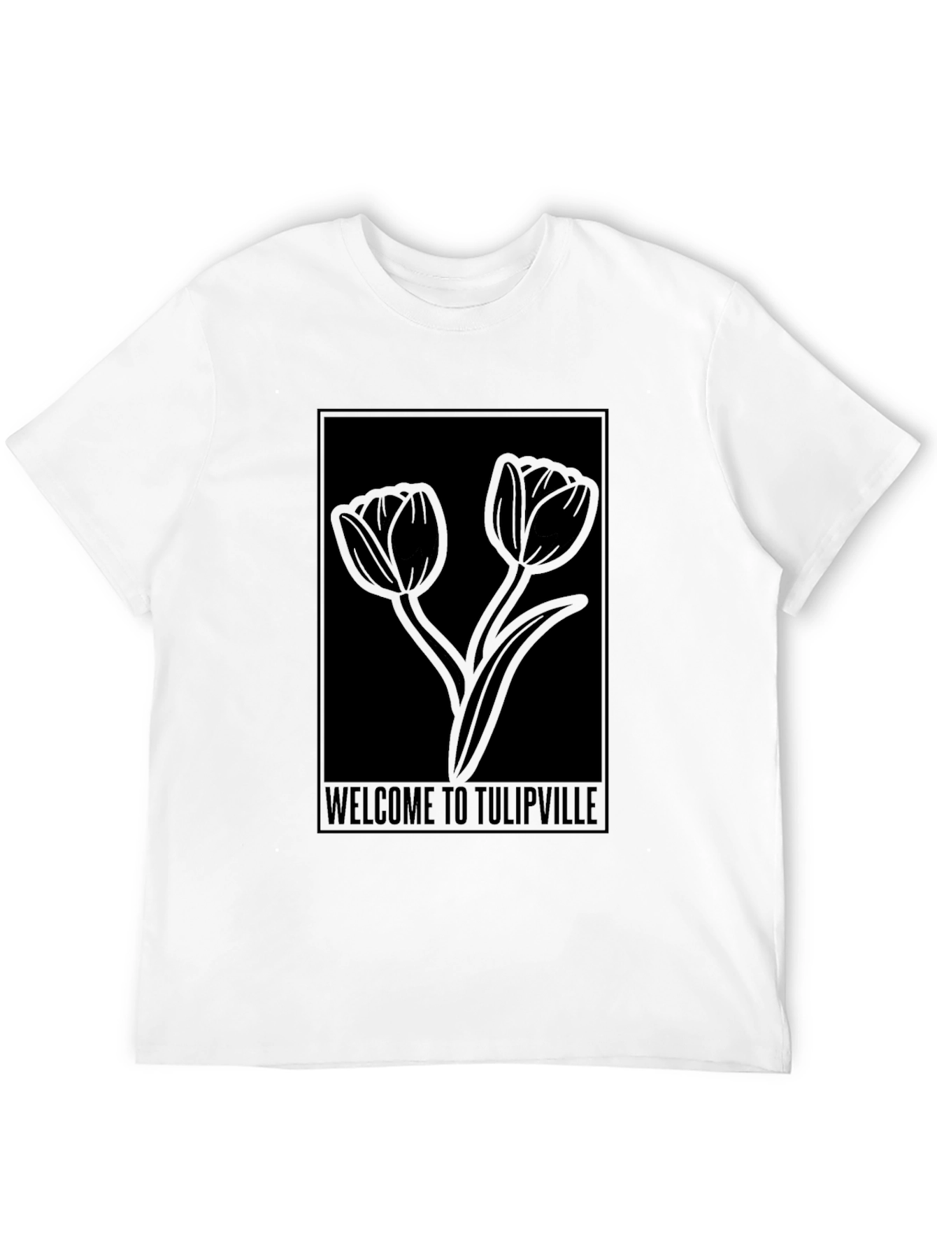 Welcome to Tulipville Black T-Shirt