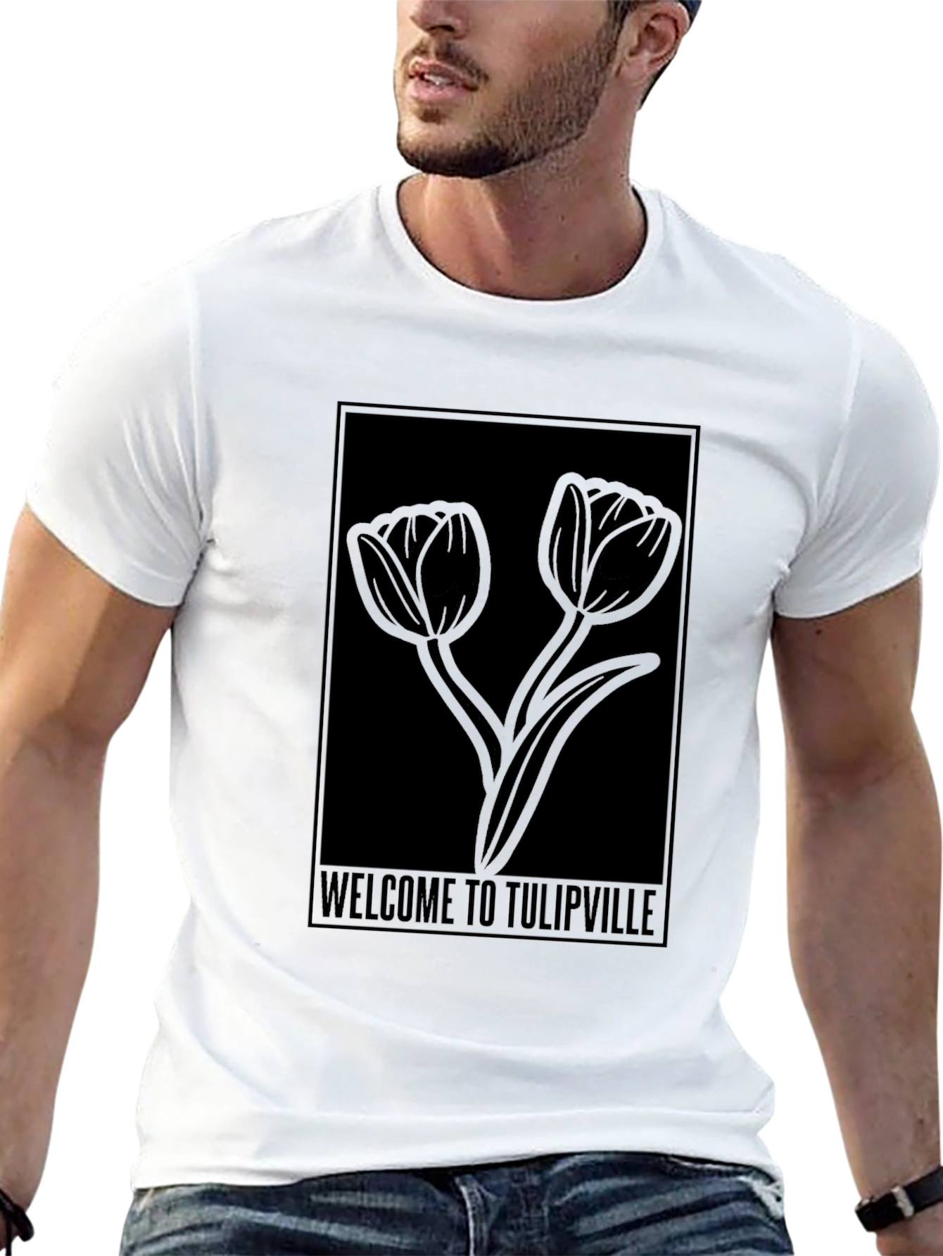 Welcome to Tulipville Black T-Shirt