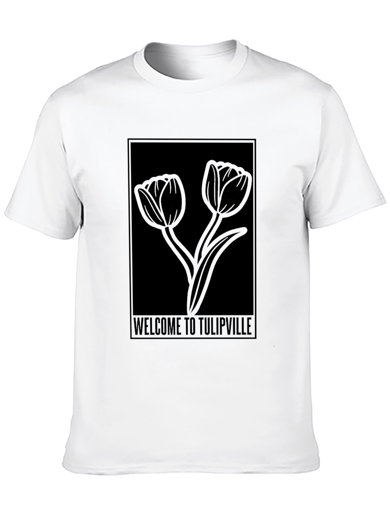 Welcome to Tulipville Black T-Shirt