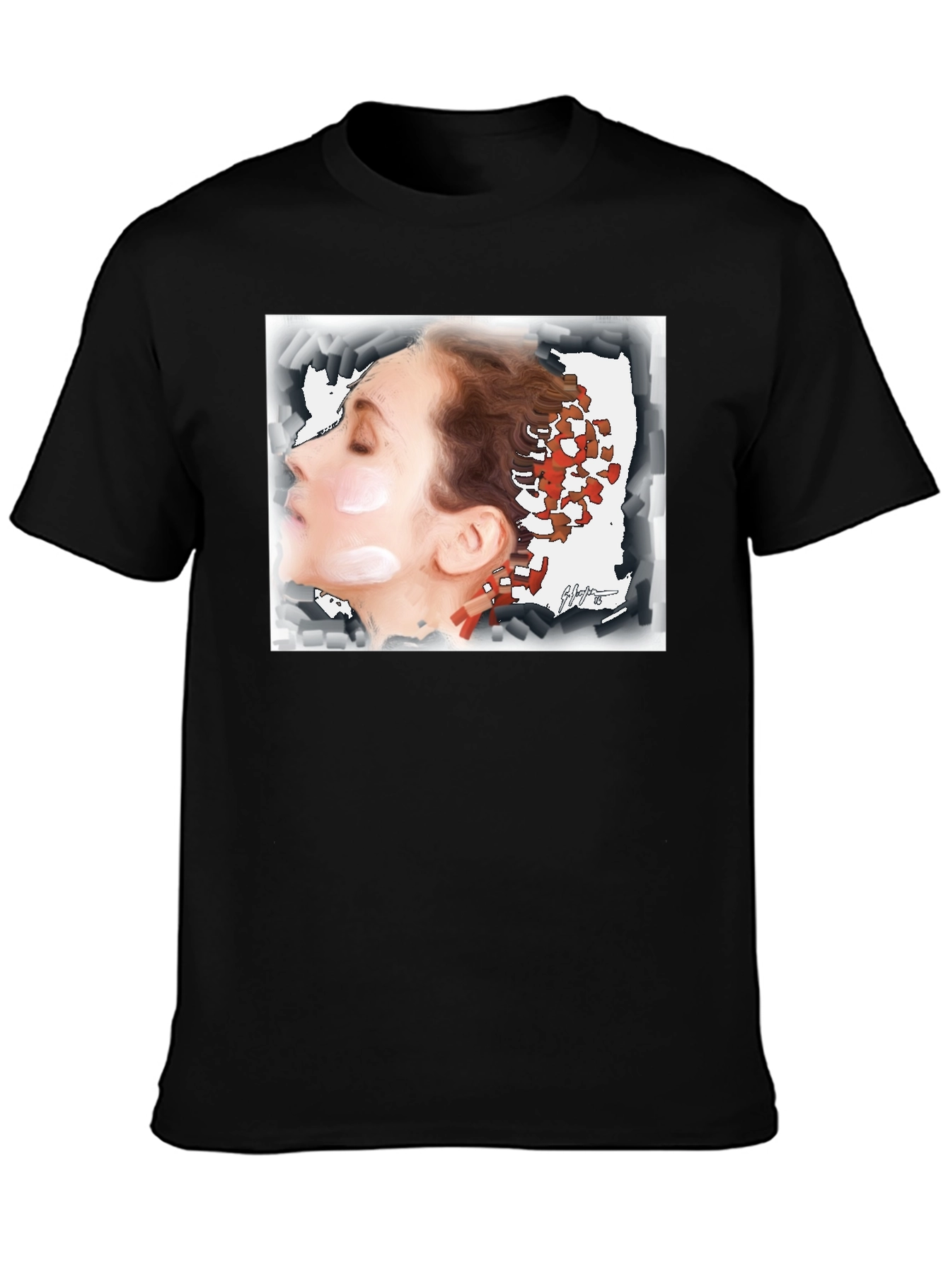 Artistic Woman Graphic Tee - Unisex Black T-Shirt