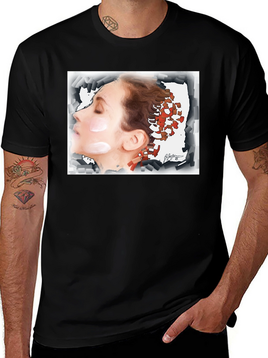 Artistic Woman Graphic Tee - Unisex Black T-Shirt