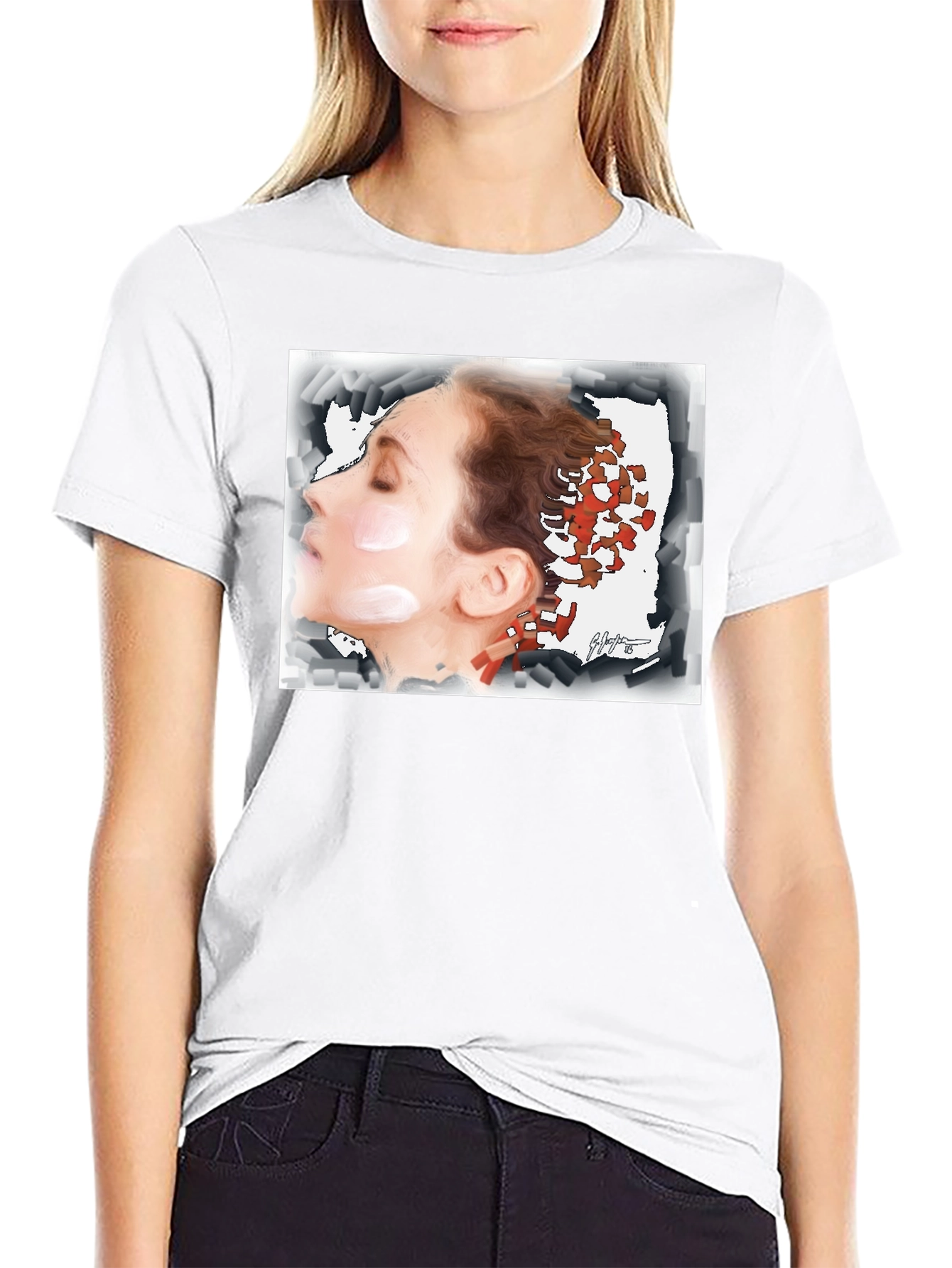 Artistic Woman Graphic Tee - Unisex Black T-Shirt