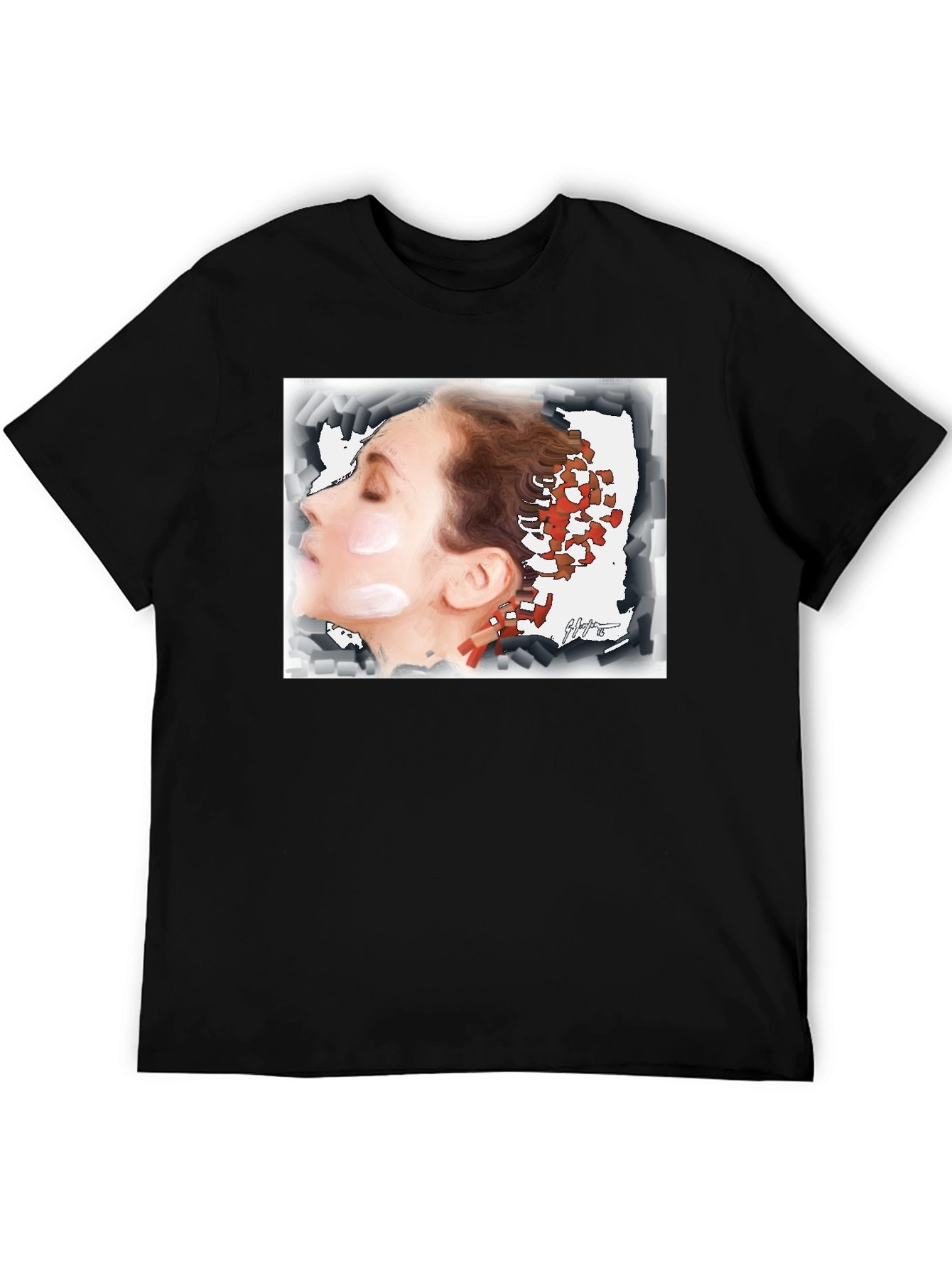 Artistic Woman Graphic Tee - Unisex Black T-Shirt