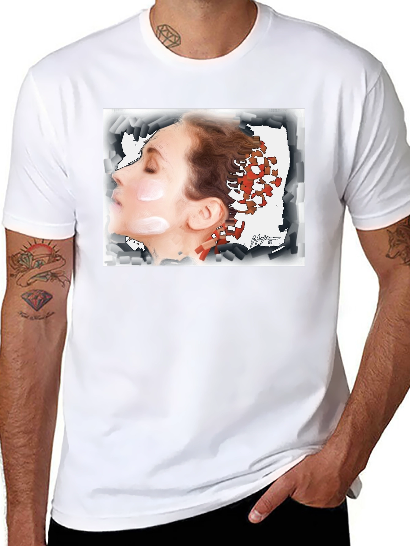 Artistic Woman Graphic Tee - Unisex Black T-Shirt