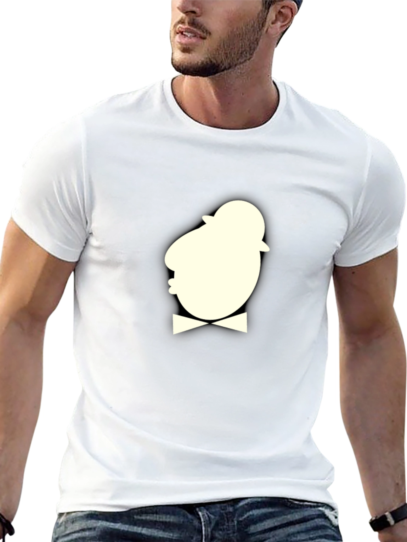 Dapper Cartoon Gentleman T-Shirt - Black