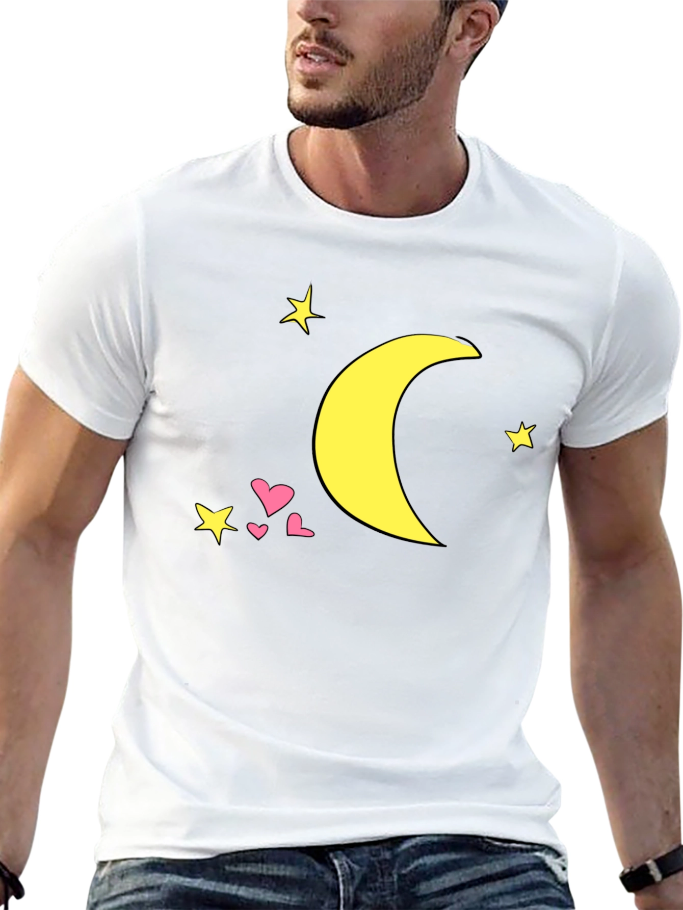Celestial Dream Tee - Moon & Stars Graphic T-Shirt