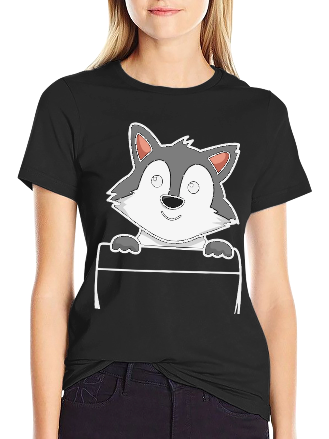 Cartoon Wolf Graphic Tee