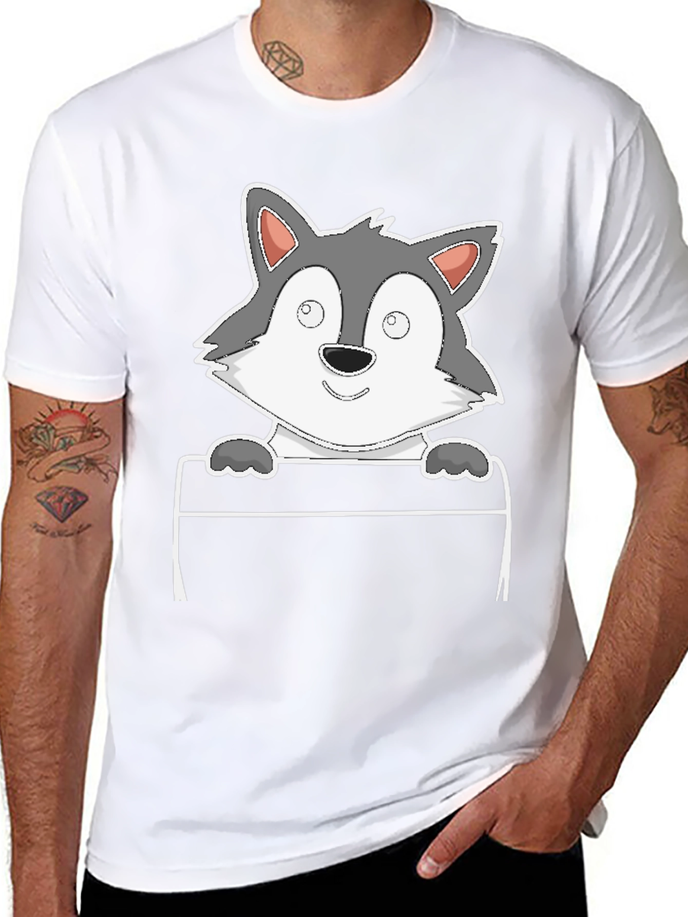 Cartoon Wolf Graphic Tee