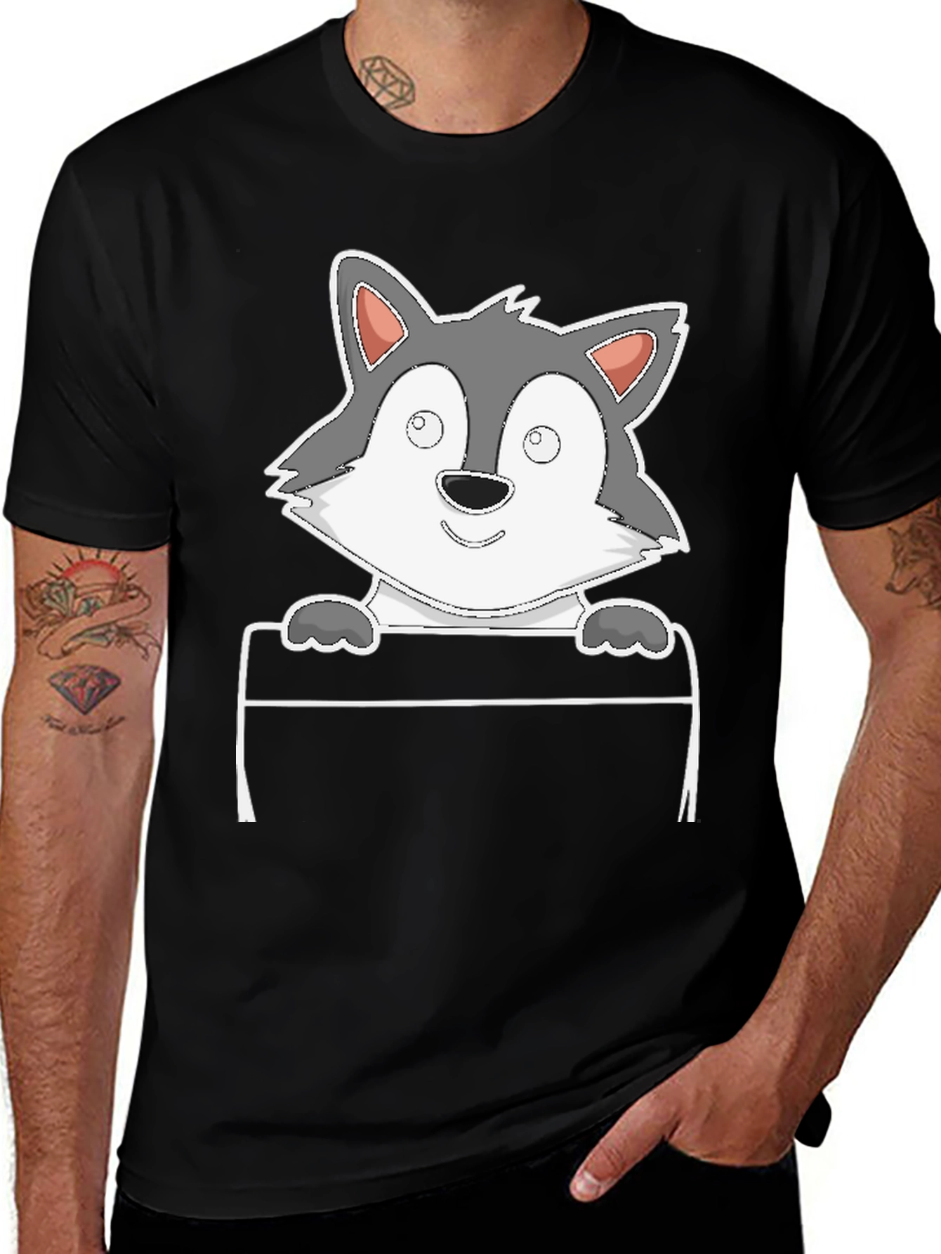 Cartoon Wolf Graphic Tee