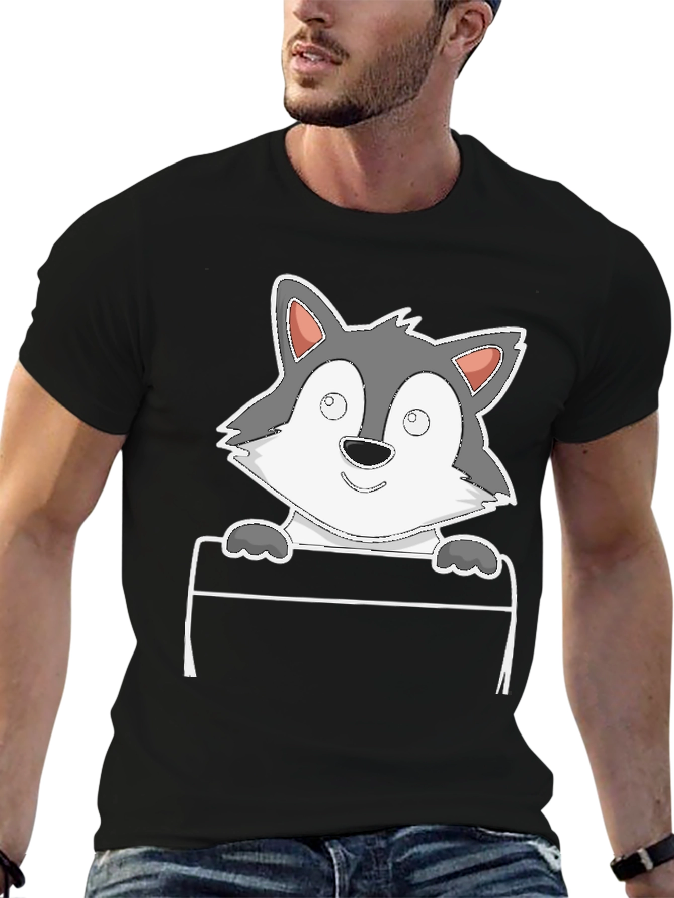 Cartoon Wolf Graphic Tee