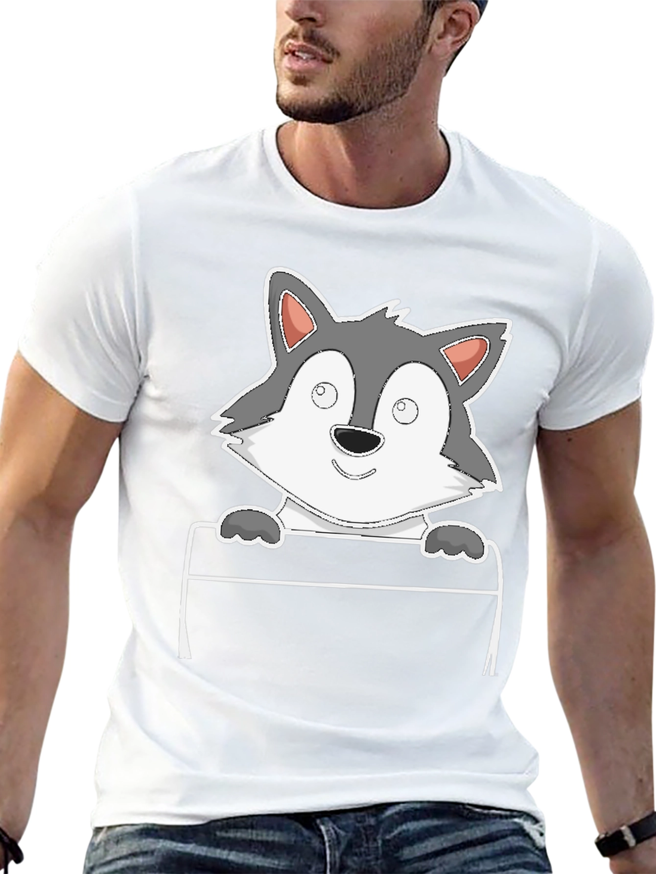 Cartoon Wolf Graphic Tee