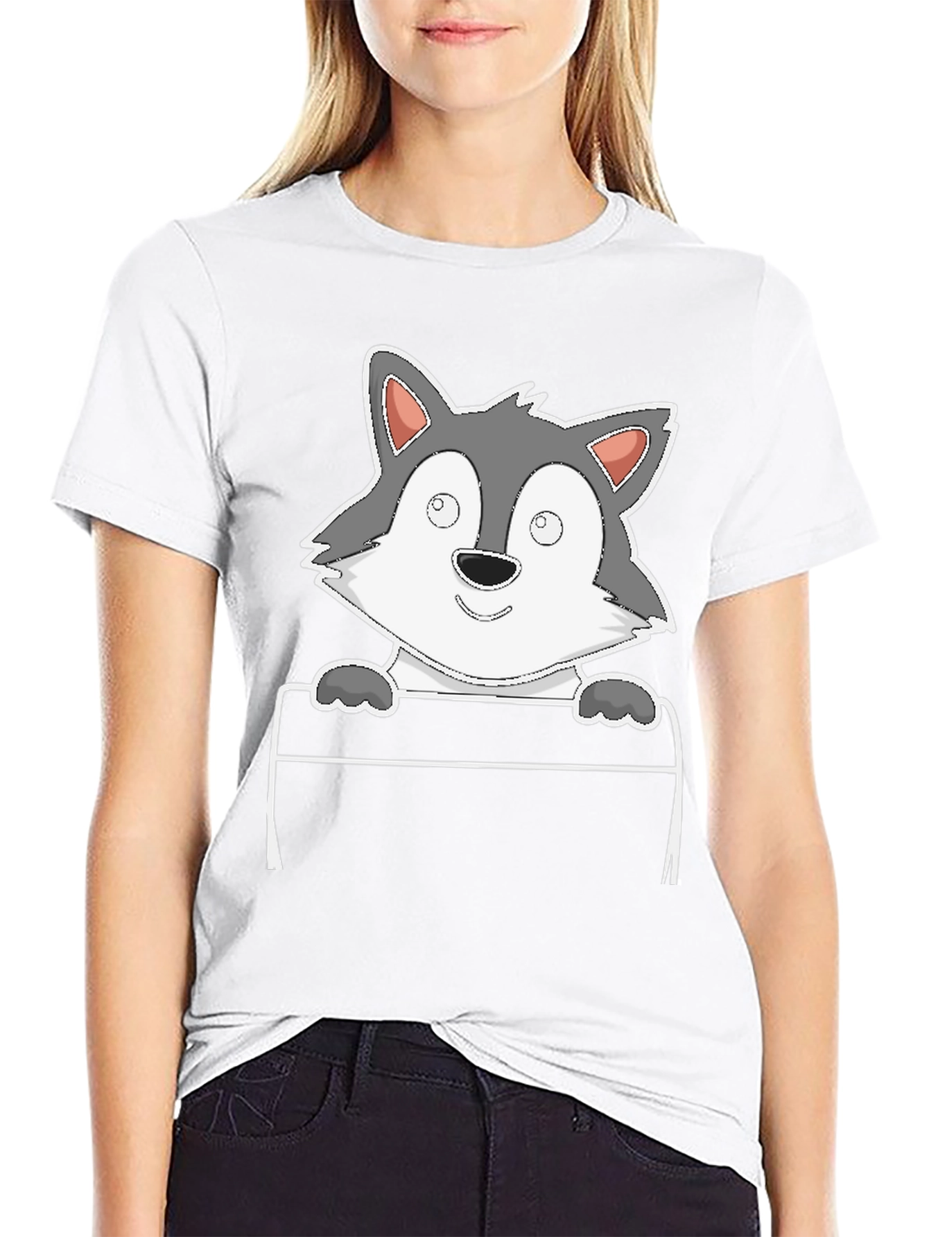 Cartoon Wolf Graphic Tee