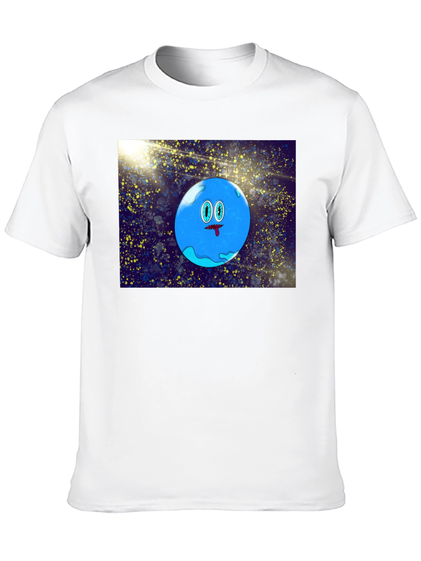 Cartoon Planet Graphic Black T-Shirt