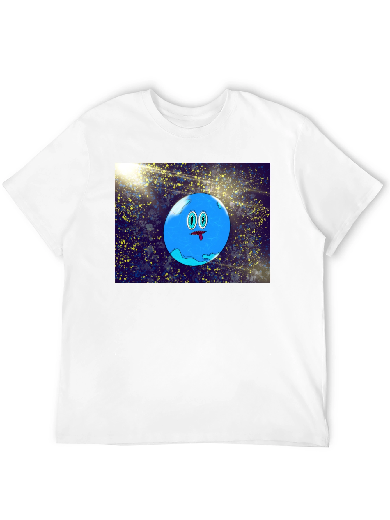 Cartoon Planet Graphic Black T-Shirt
