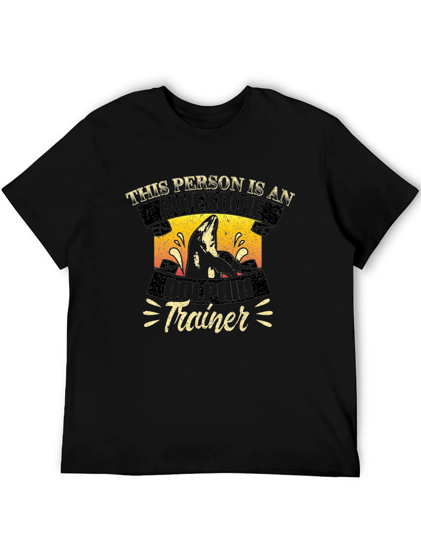Awesome Dolphin Trainer Black T-Shirt