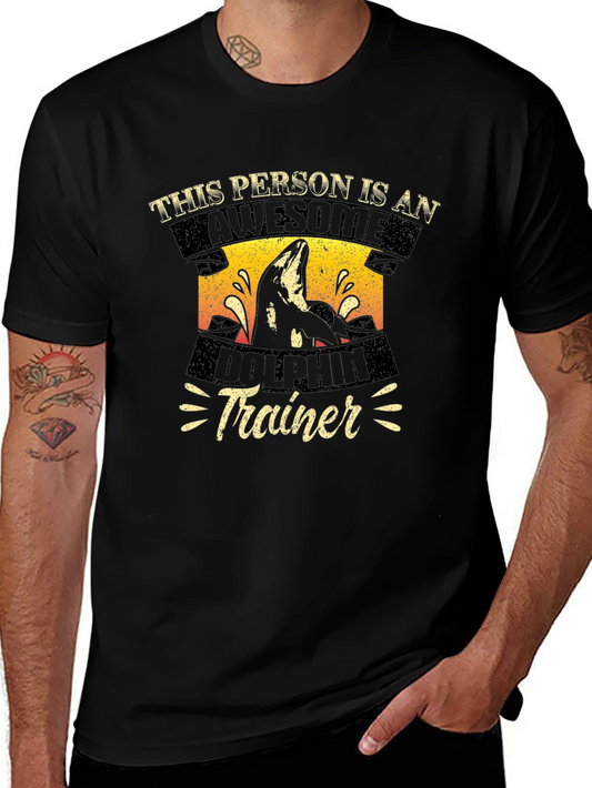 Awesome Dolphin Trainer Black T-Shirt