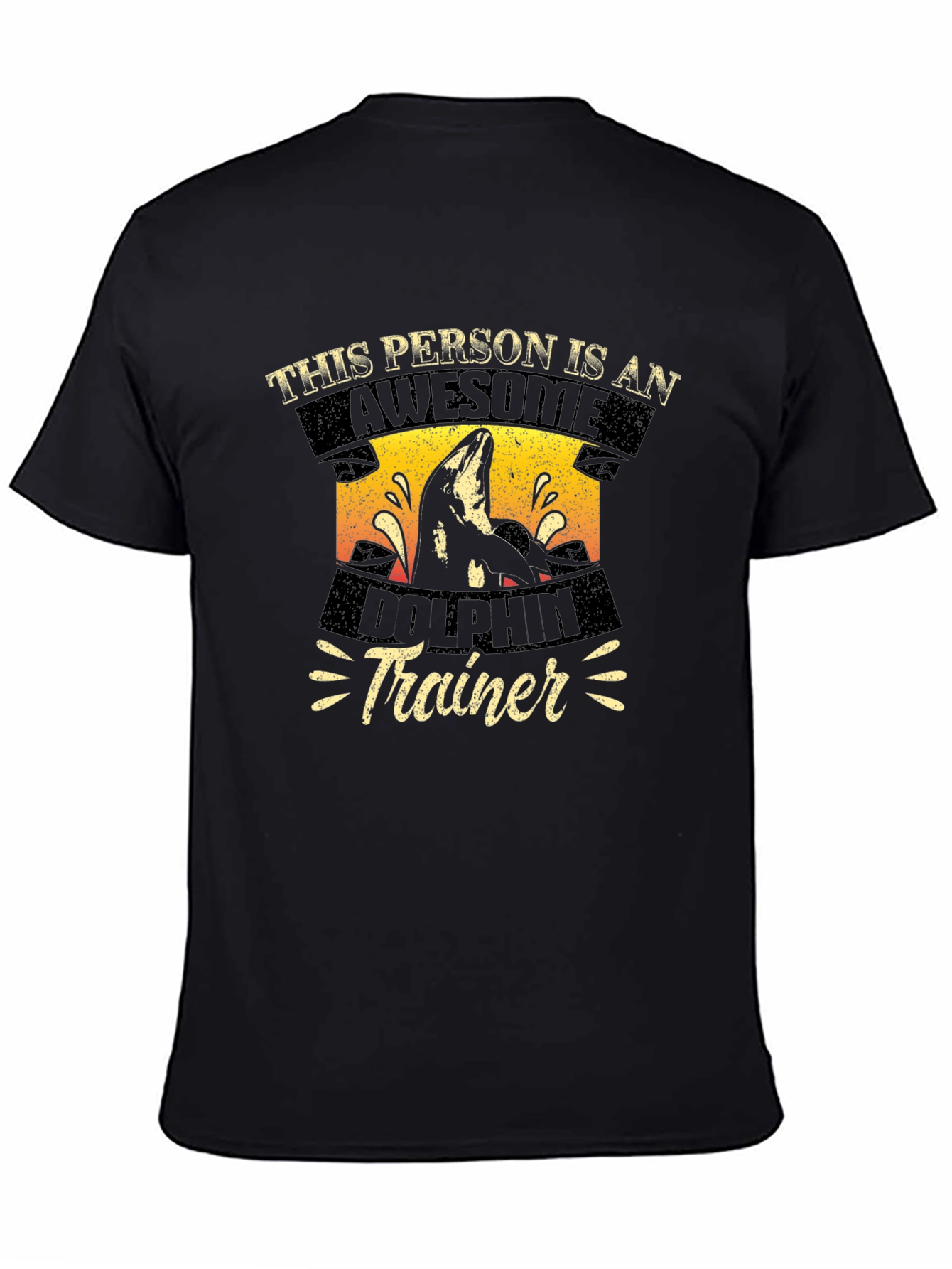 Awesome Dolphin Trainer Black T-Shirt