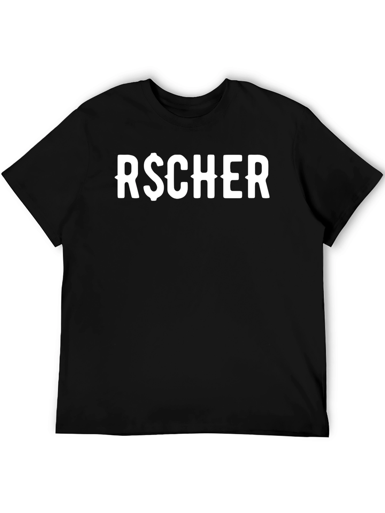 R$CHER Black Graphic Tee - Bold Streetwear Style