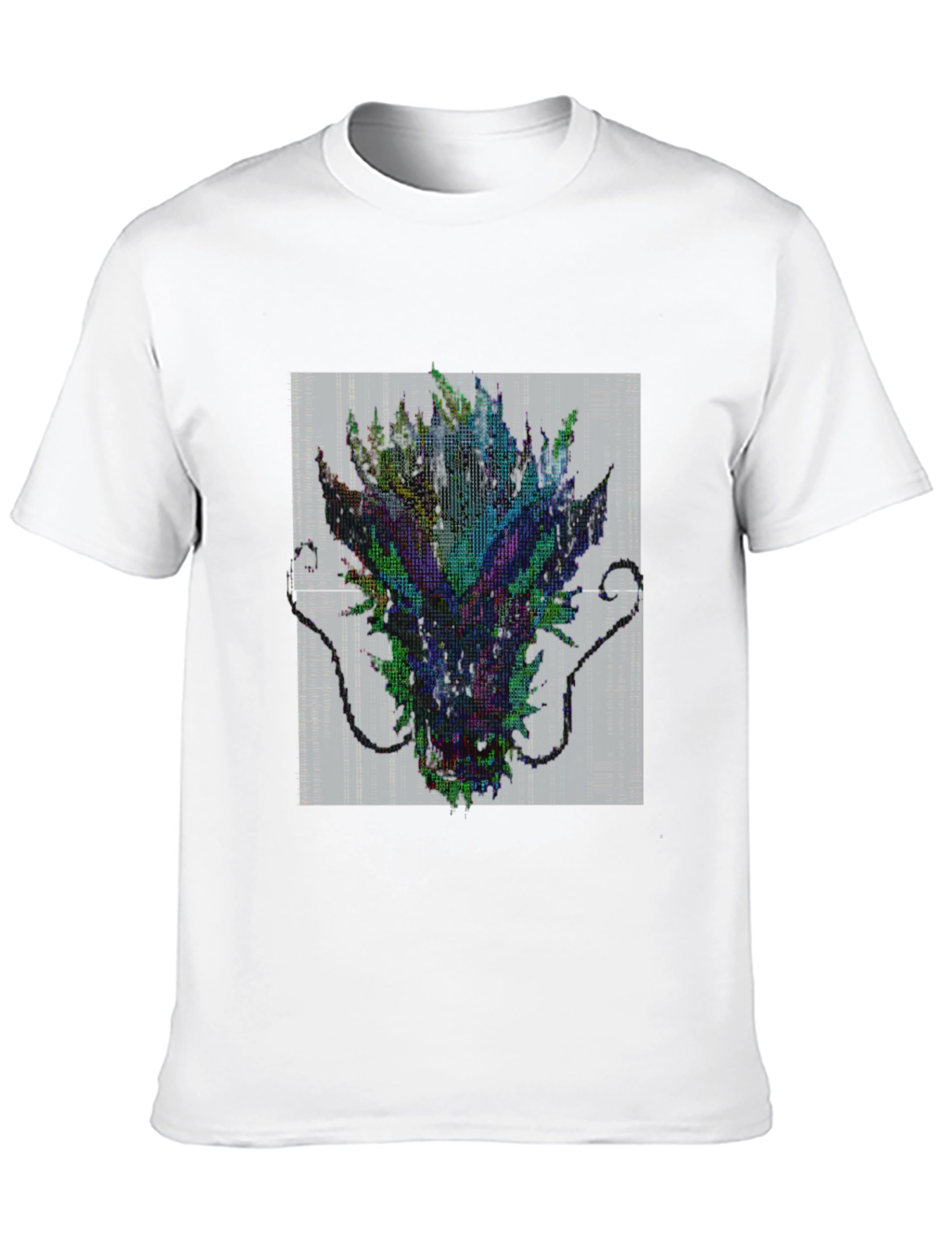 Pixel Dragon Graphic Print Mens T-Shirt