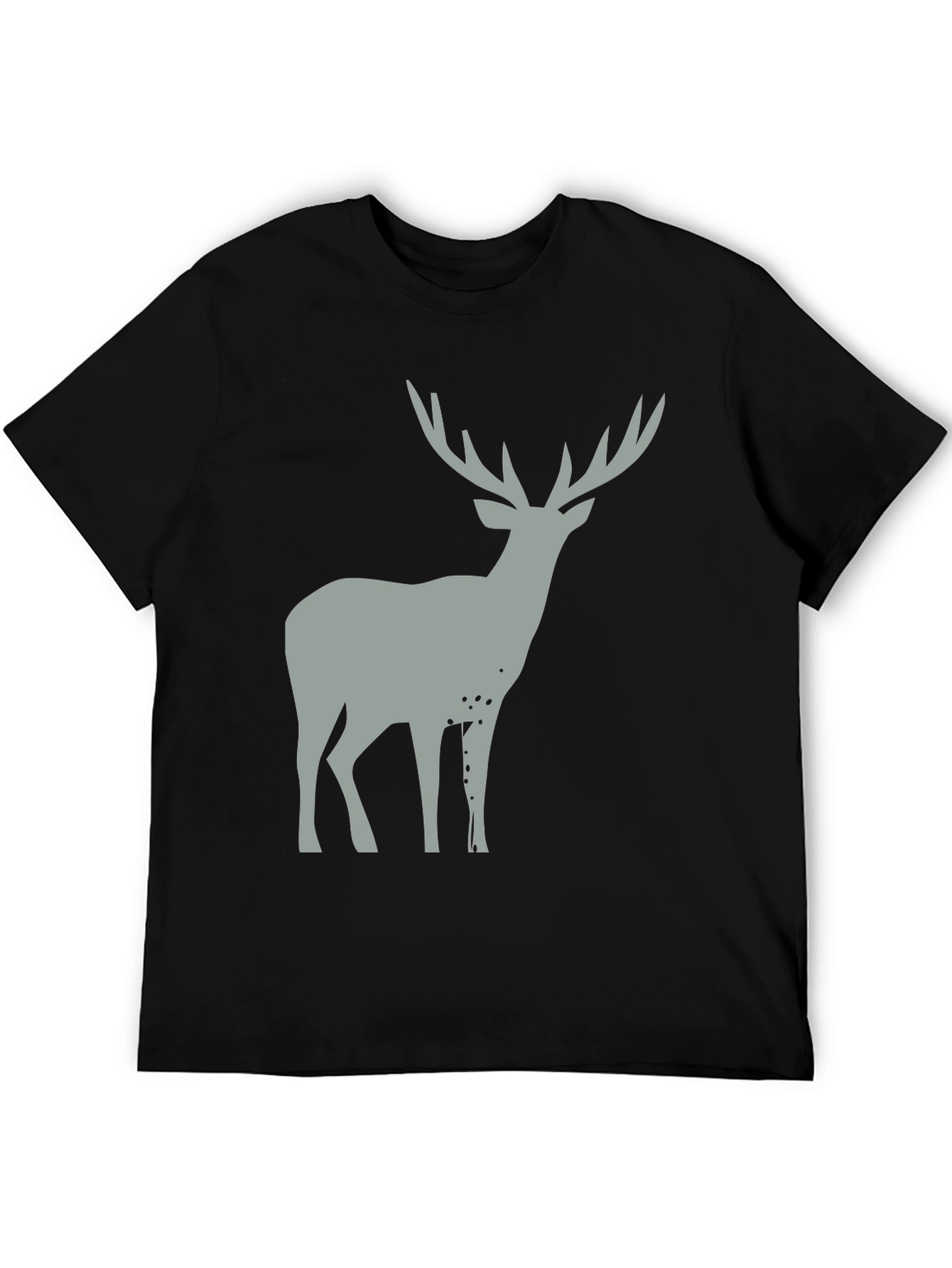 Mens Black Deer Graphic T-Shirt