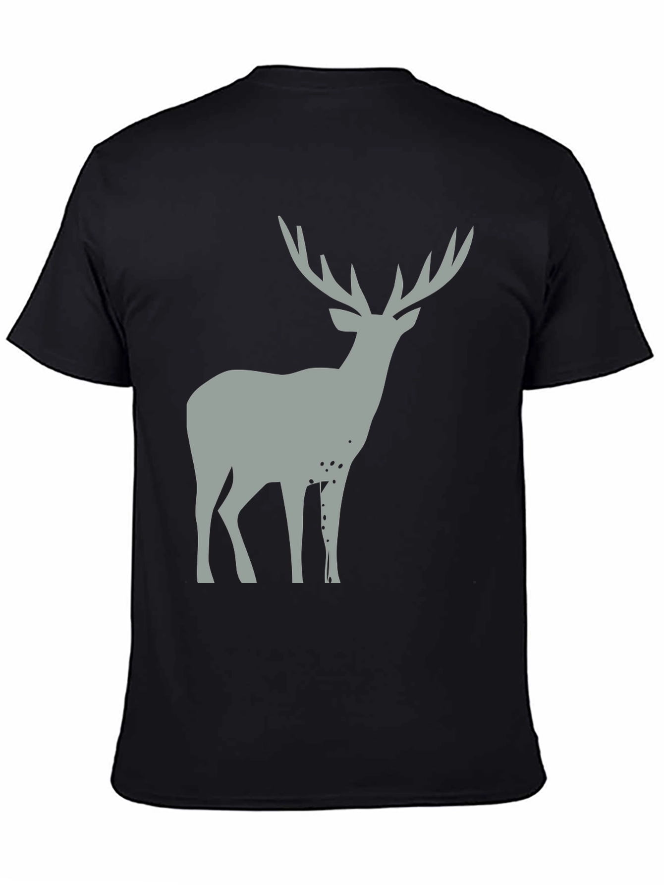 Mens Black Deer Graphic T-Shirt
