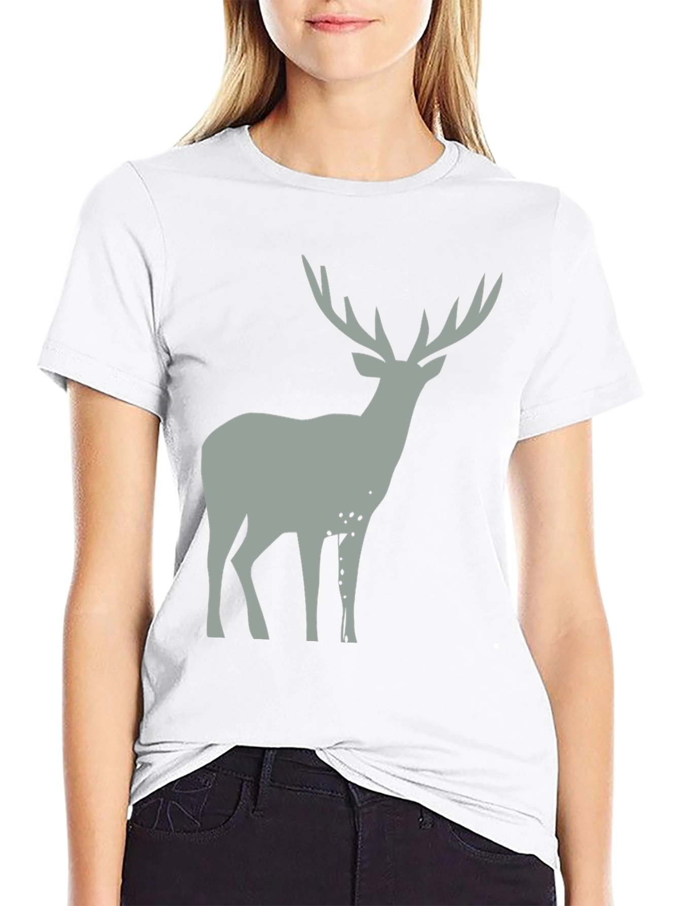 Mens Black Deer Graphic T-Shirt