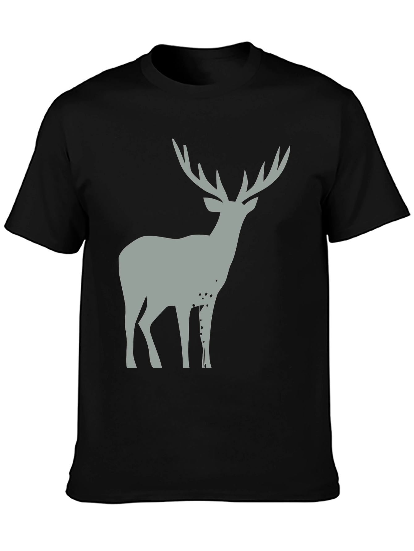 Mens Black Deer Graphic T-Shirt