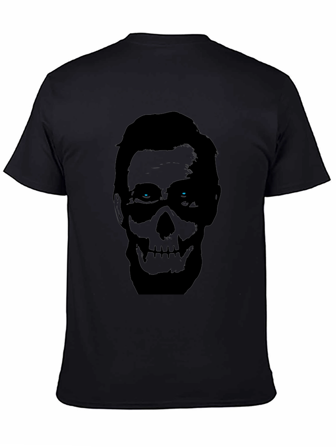 Skull Face Graphic Print Mens Black T-Shirt