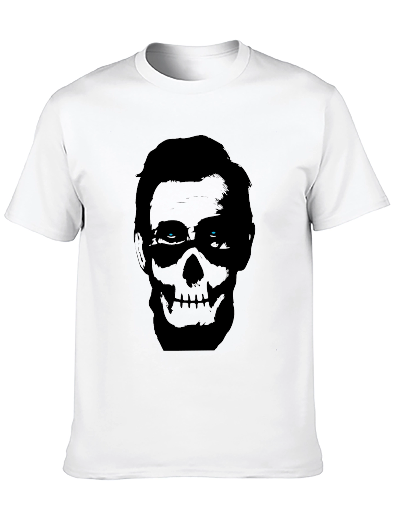 Skull Face Graphic Print Mens Black T-Shirt