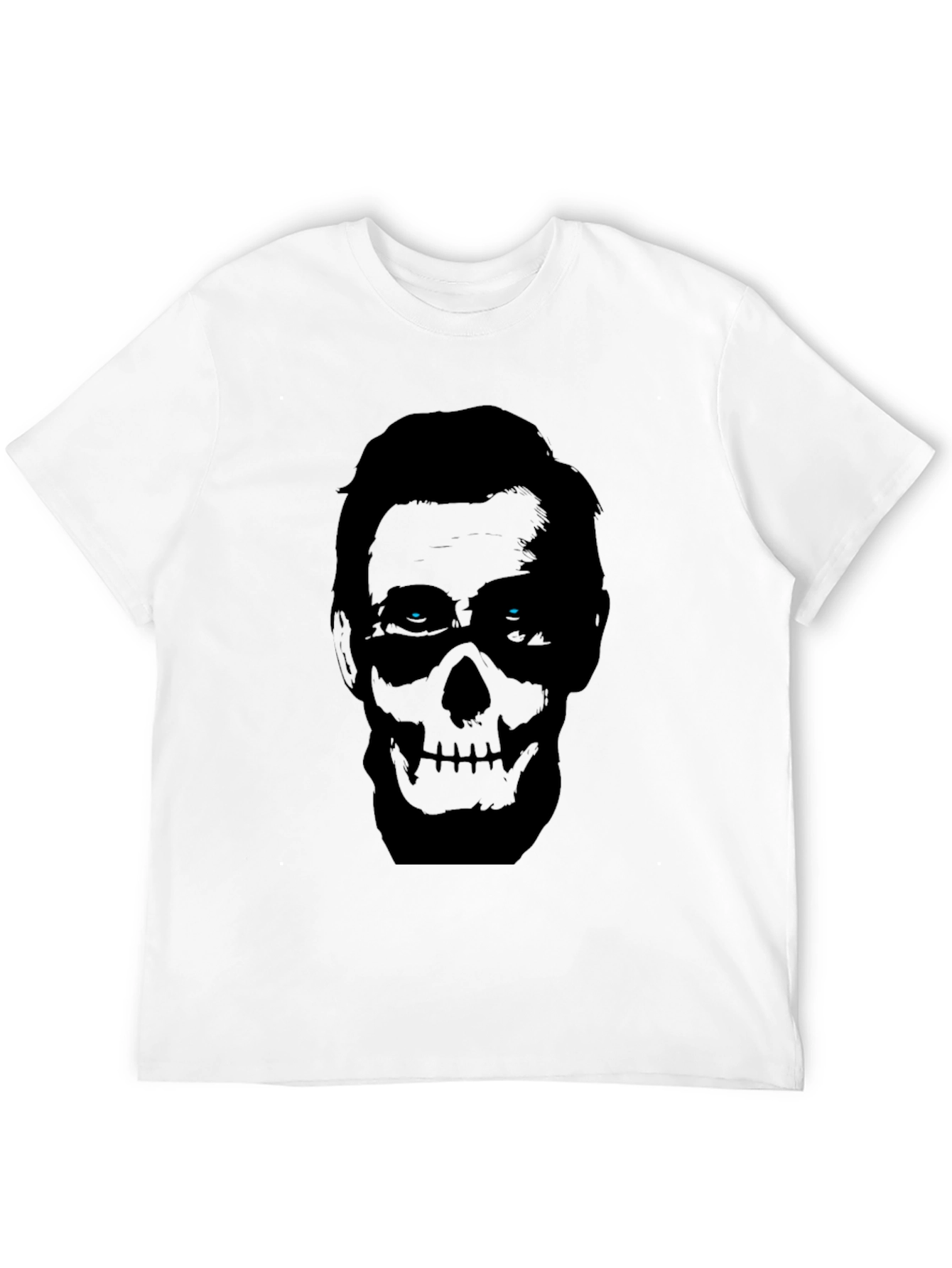 Skull Face Graphic Print Mens Black T-Shirt