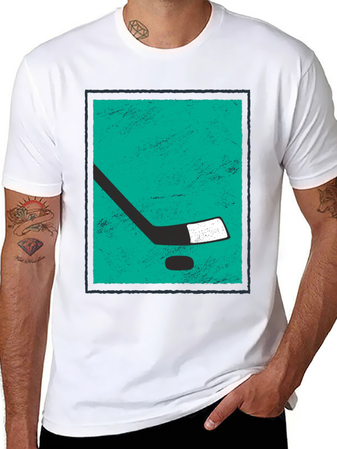Hockey Stick Graphic Tee - Sporty & Stylish