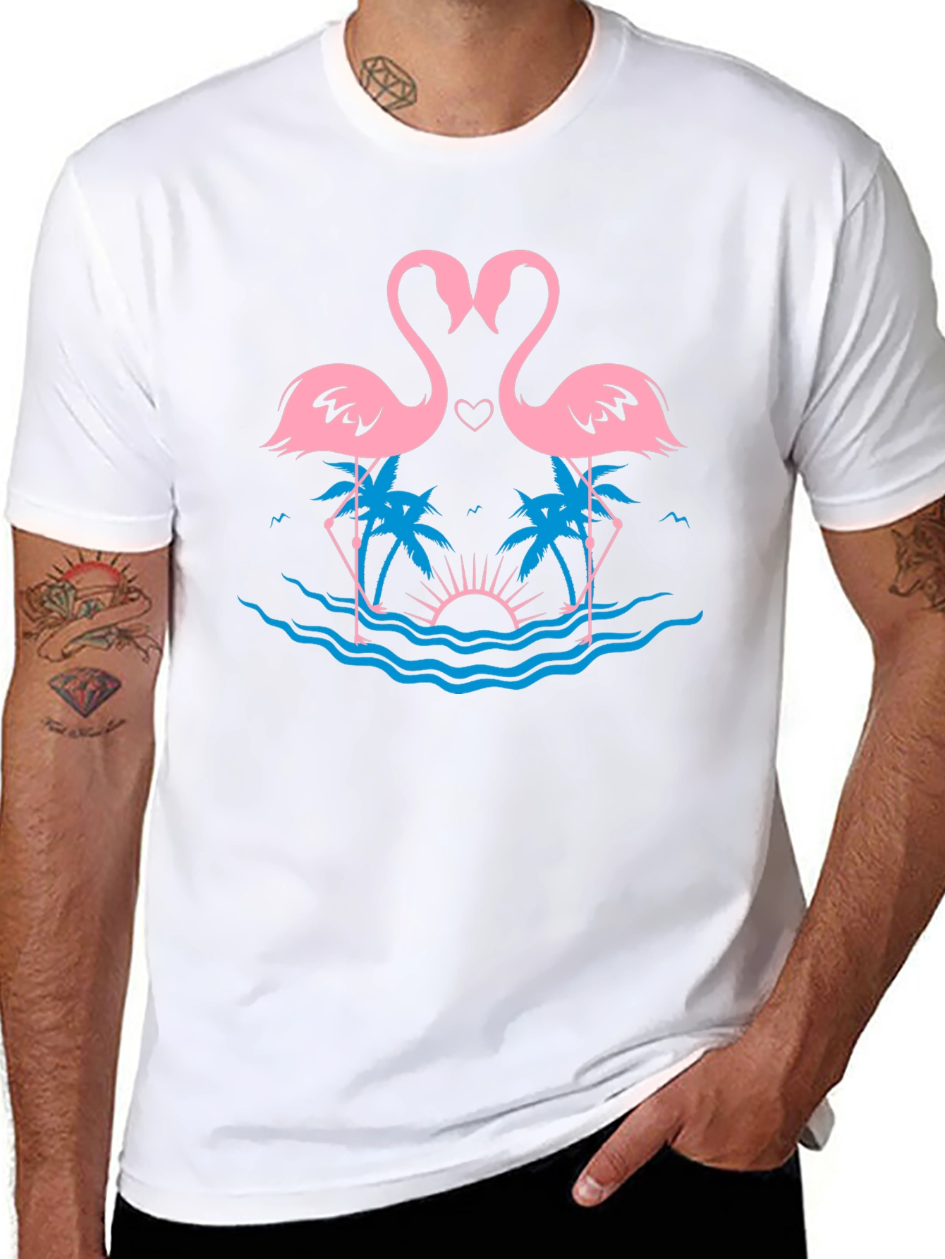 Tropical Flamingo Love T-Shirt