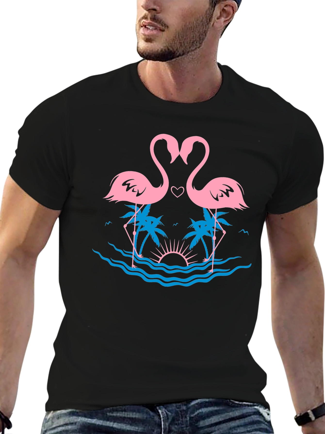 Tropical Flamingo Love T-Shirt