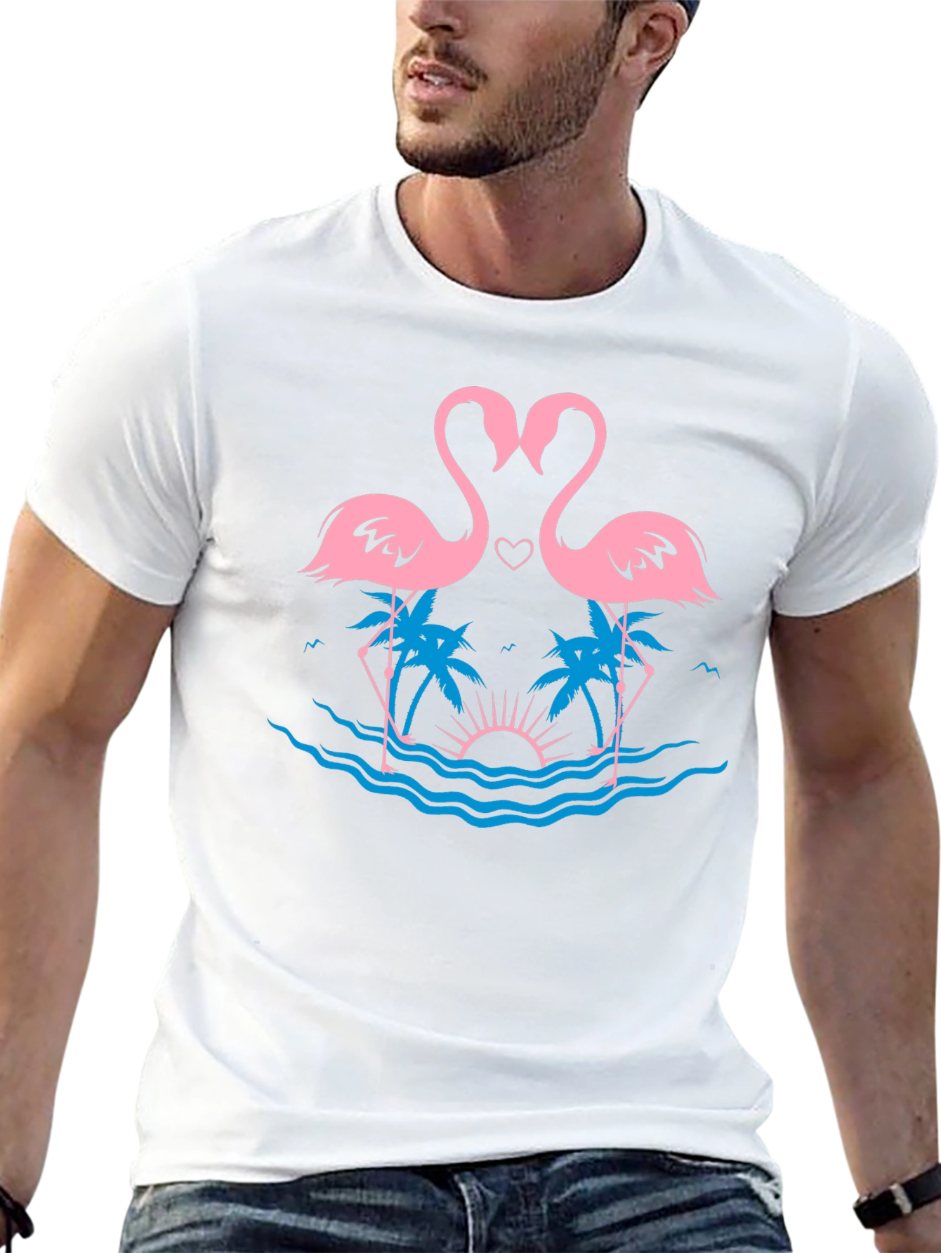 Tropical Flamingo Love T-Shirt