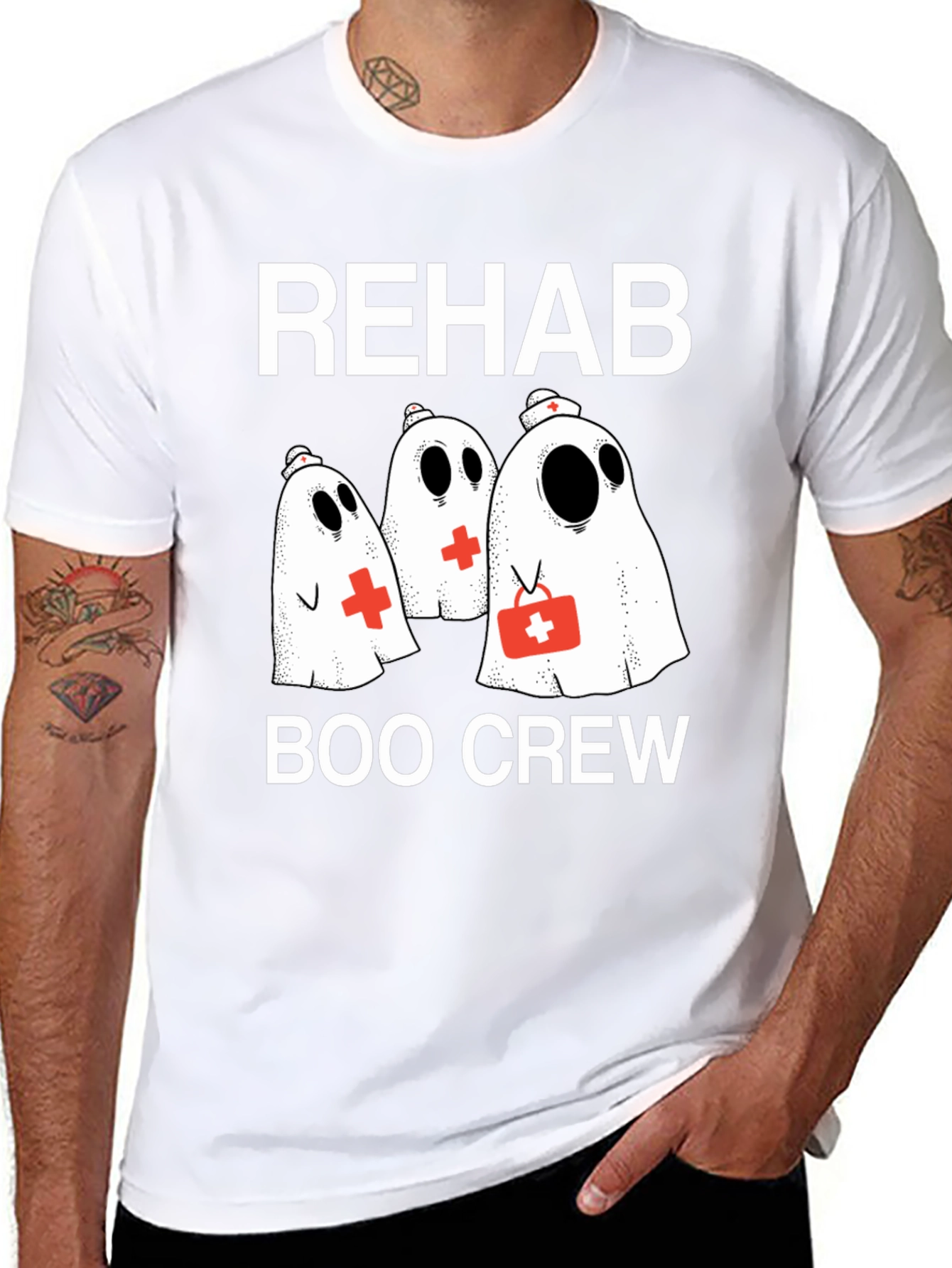 Rehab Boo Crew Halloween T-Shirt