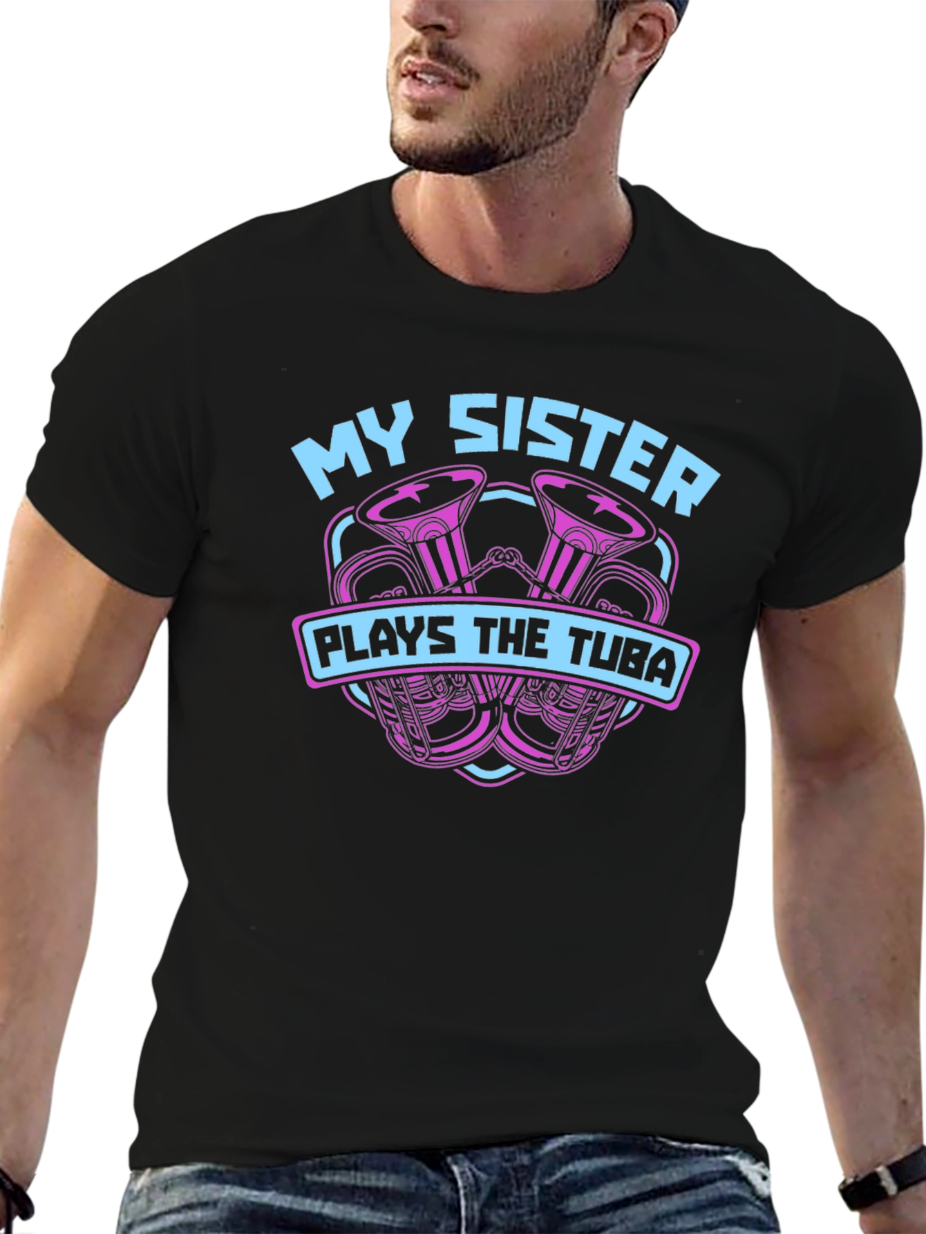My Sister Plays the Tuba Black T-Shirt
