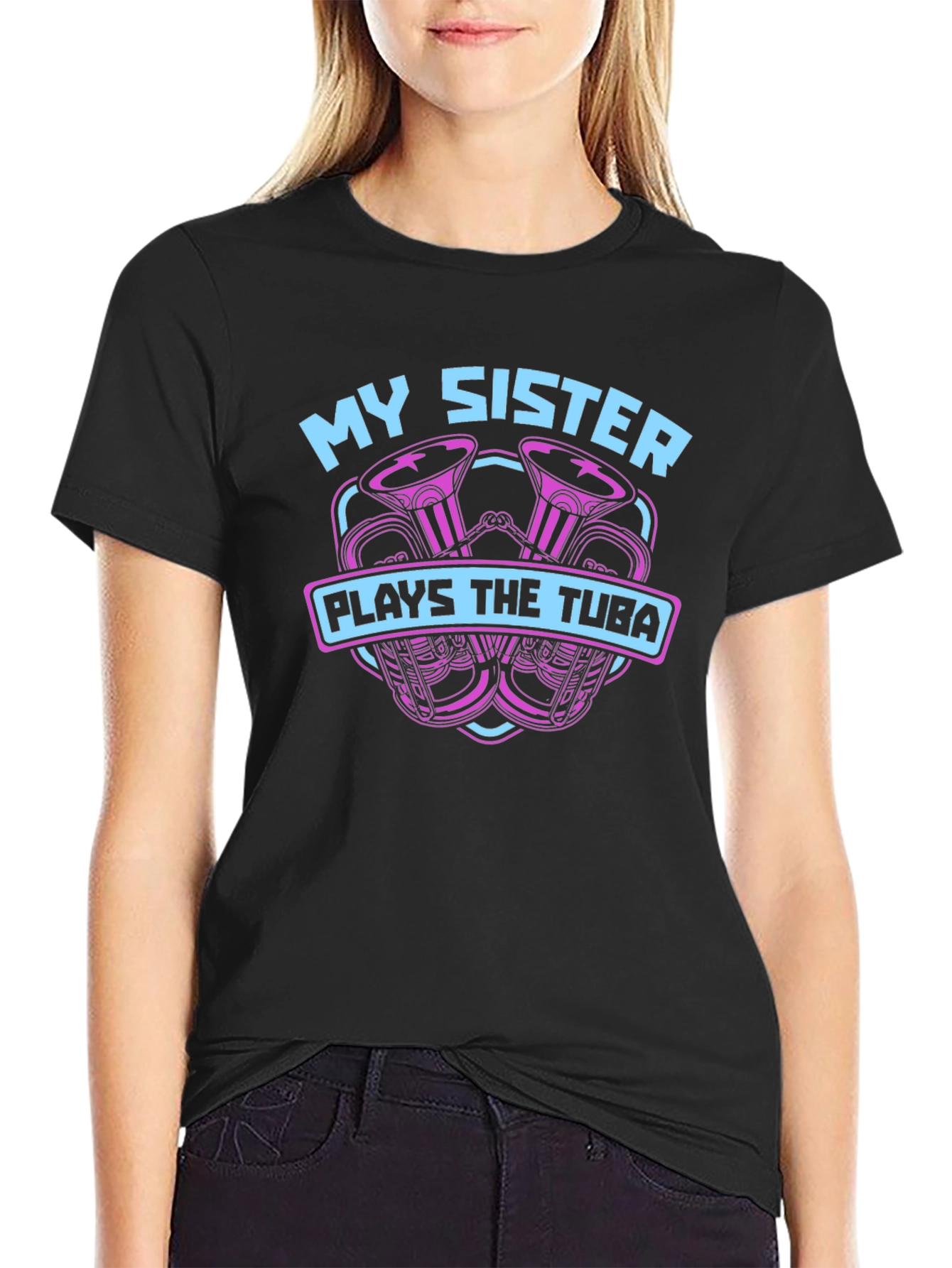 My Sister Plays the Tuba Black T-Shirt