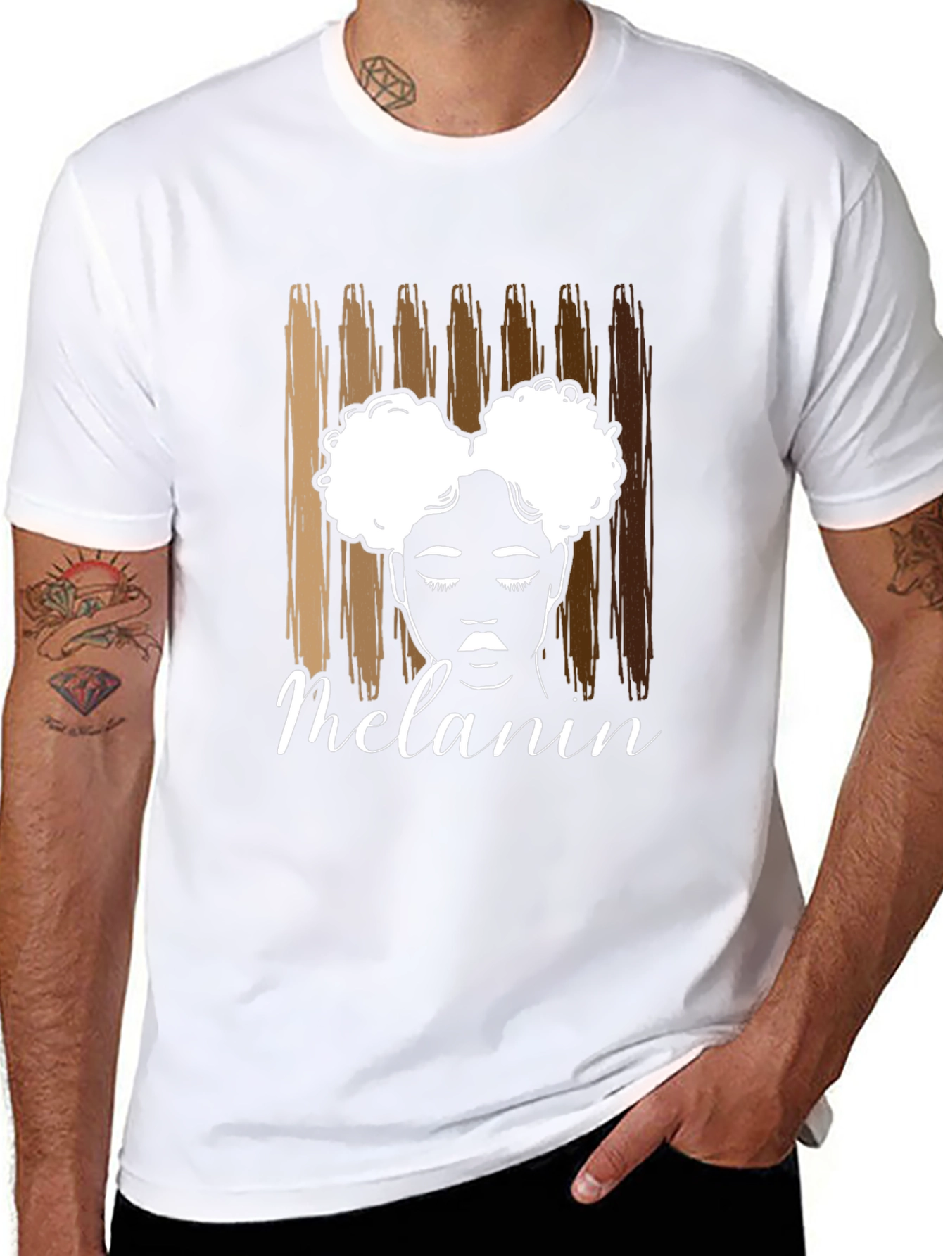 Melanin Queen T-Shirt - Afro Puff Hair Design