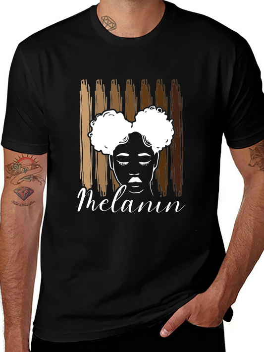 Melanin Queen T-Shirt - Afro Puff Hair Design