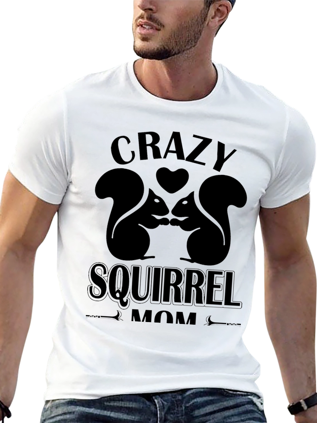 Crazy Squirrel Mom Graphic T-Shirt - Unisex Black Tee