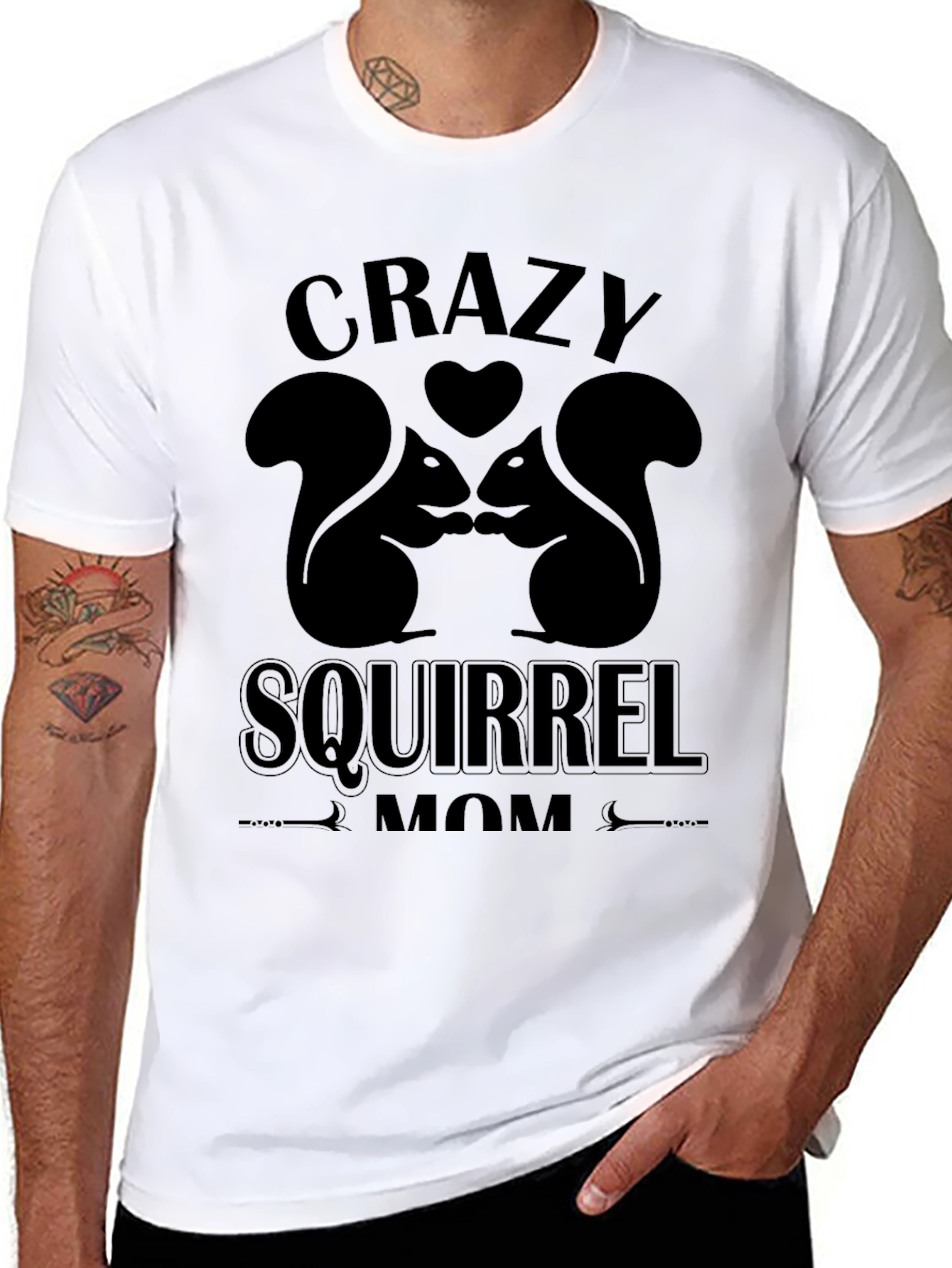 Crazy Squirrel Mom Graphic T-Shirt - Unisex Black Tee