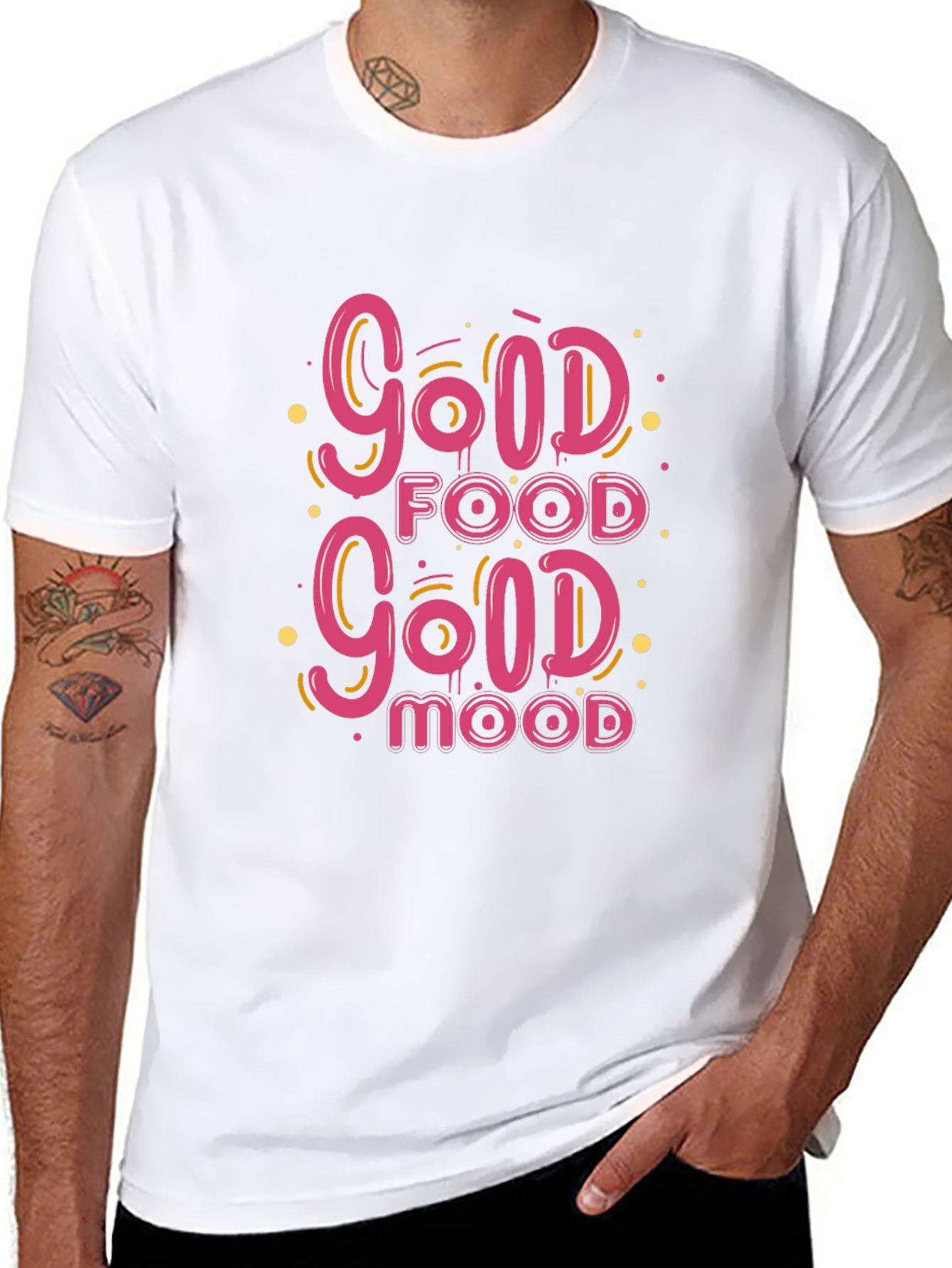 Good Food Good Mood Black Graphic Tee